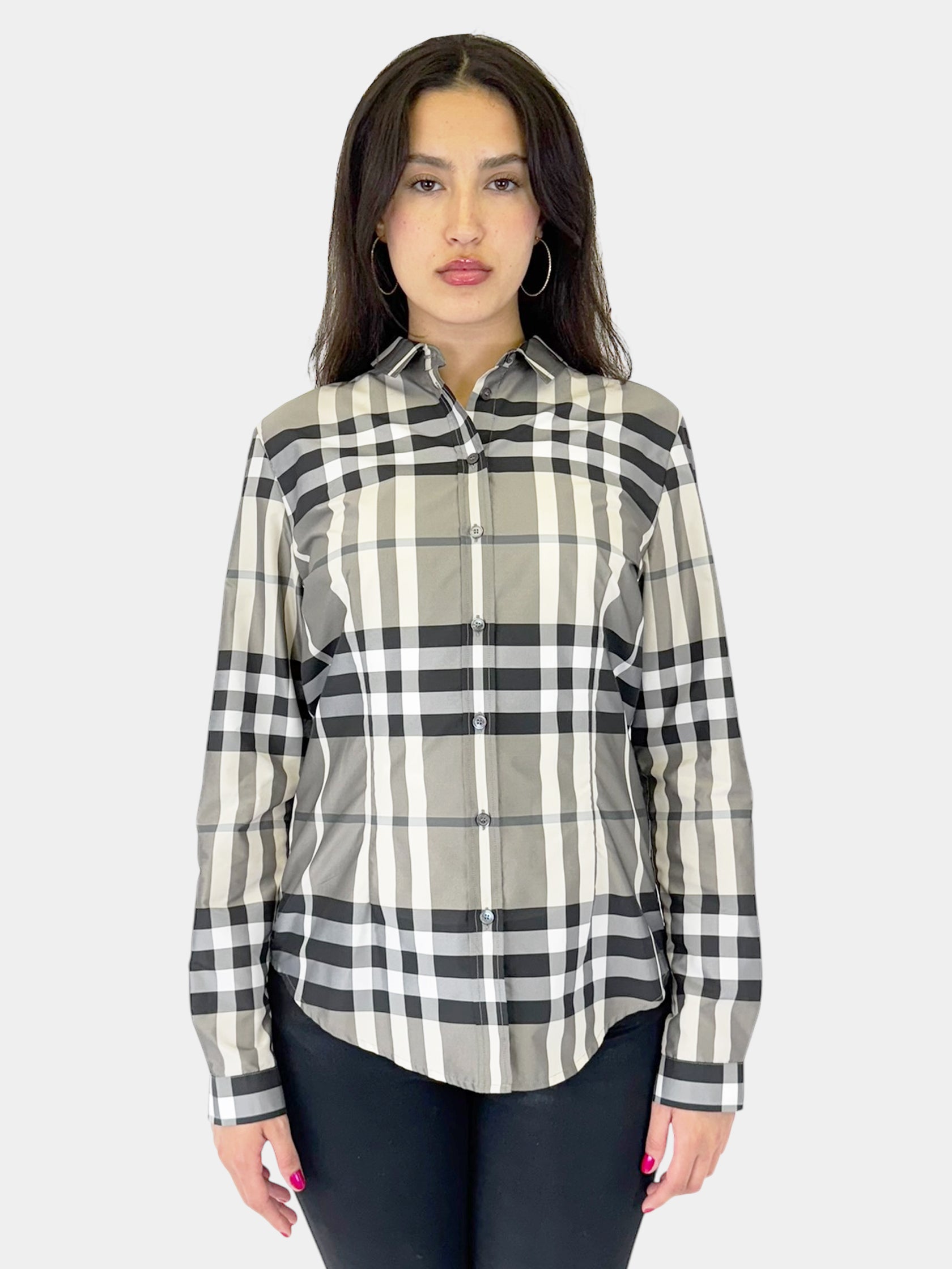 House Check Button-Up Top - Size 12
