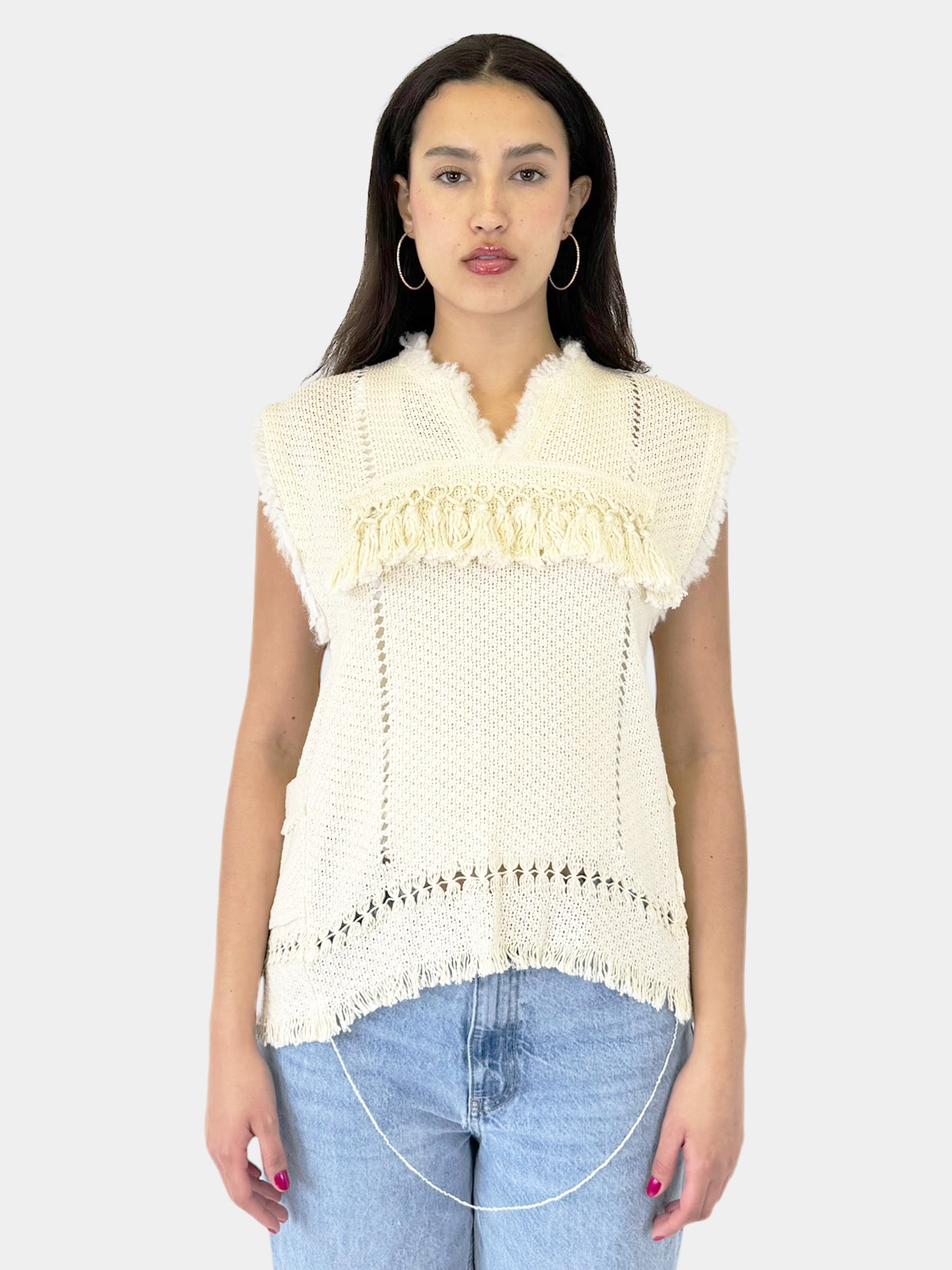 2015 Tracey Fringe Knit Vest - Size 36