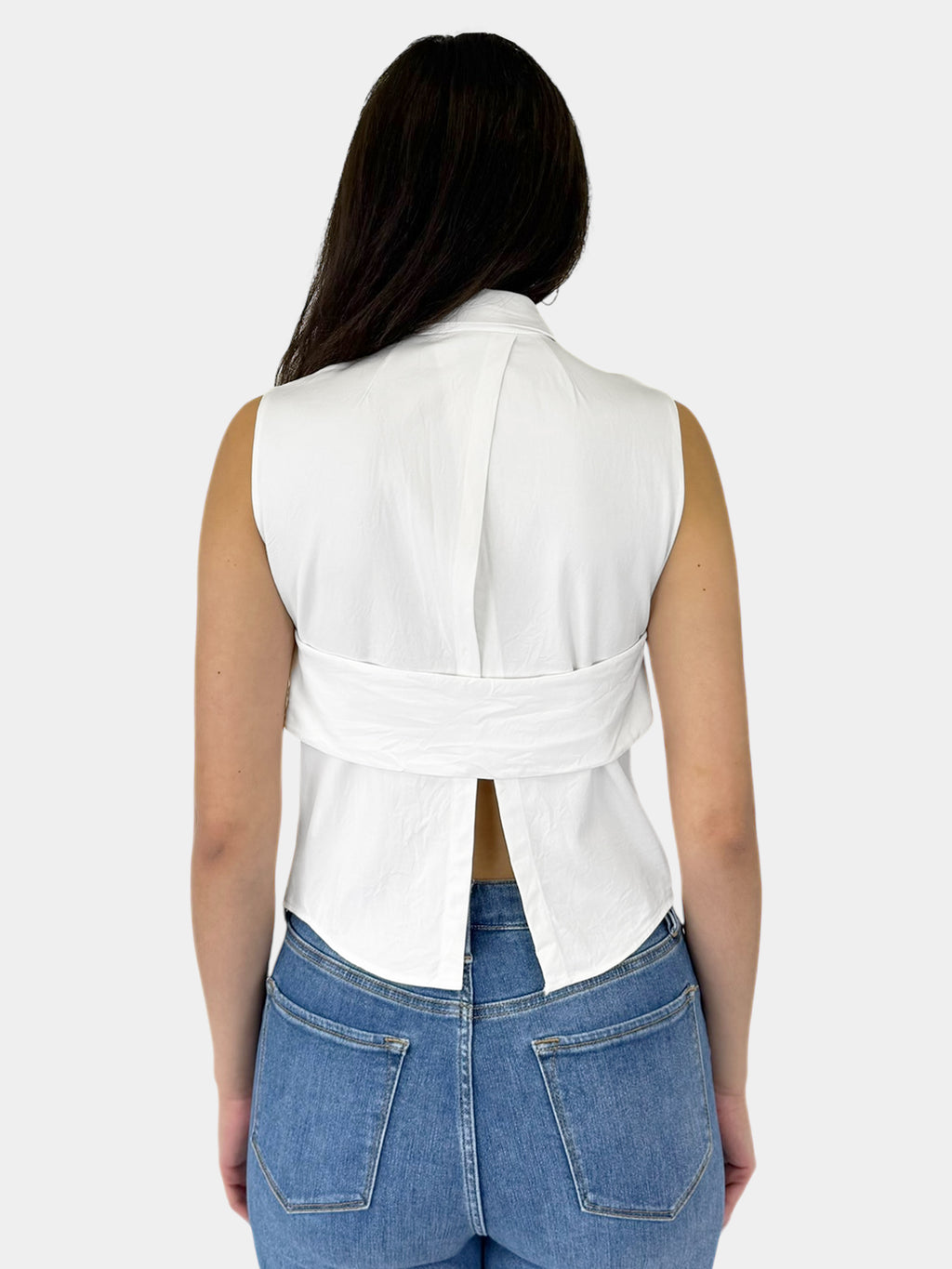 Sleeveless Button-Up Top - Size 2