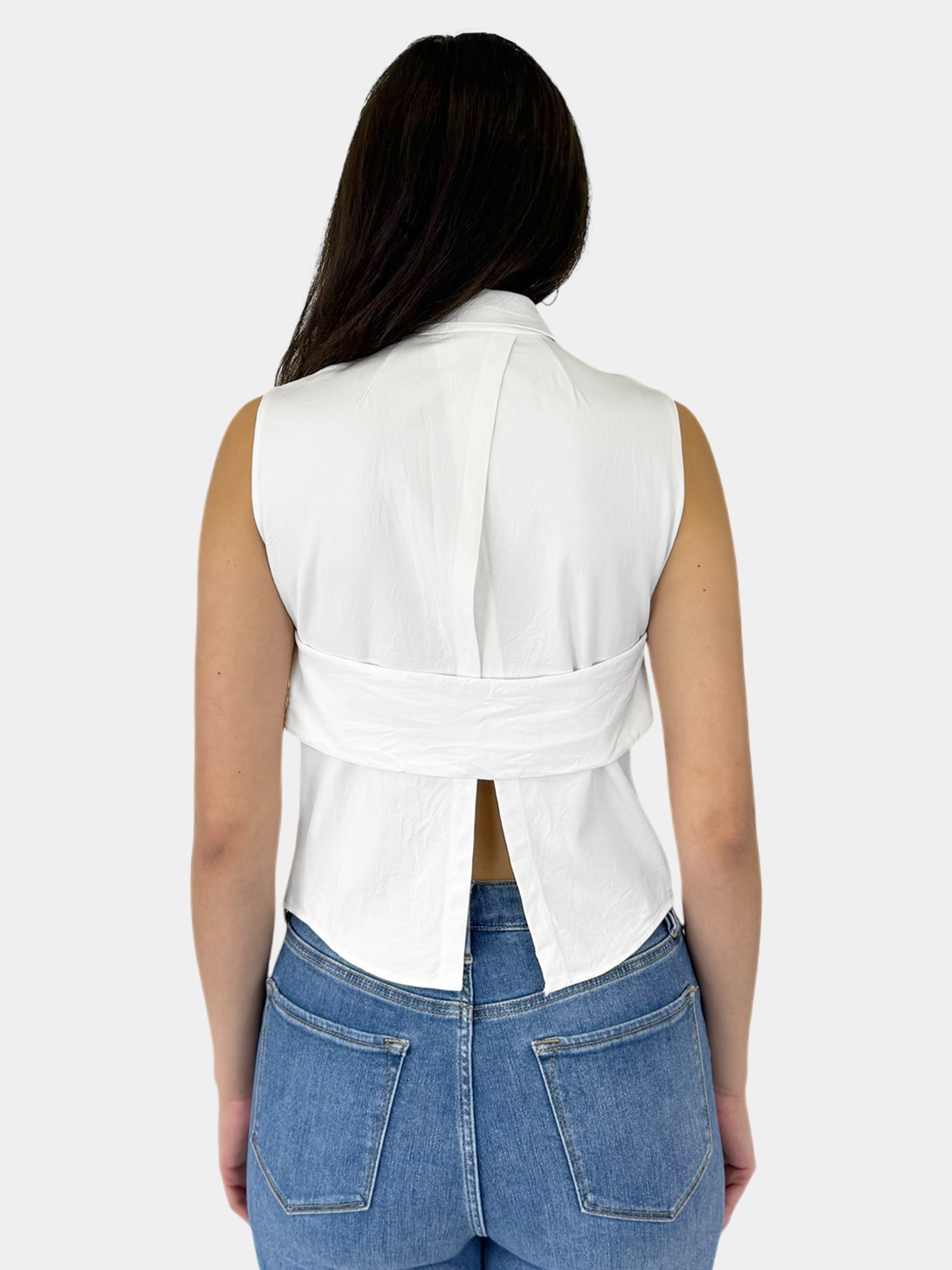 Sleeveless Button-Up Top - Size 2