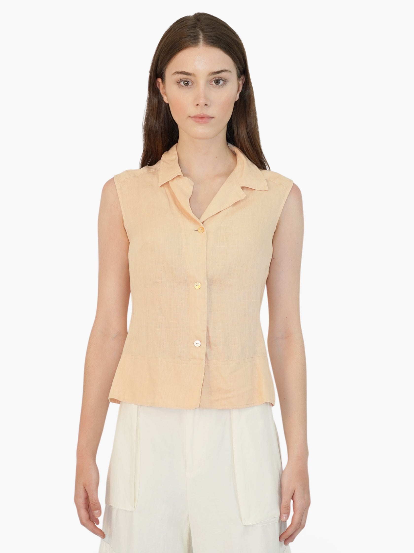 Linen Button-Up Top