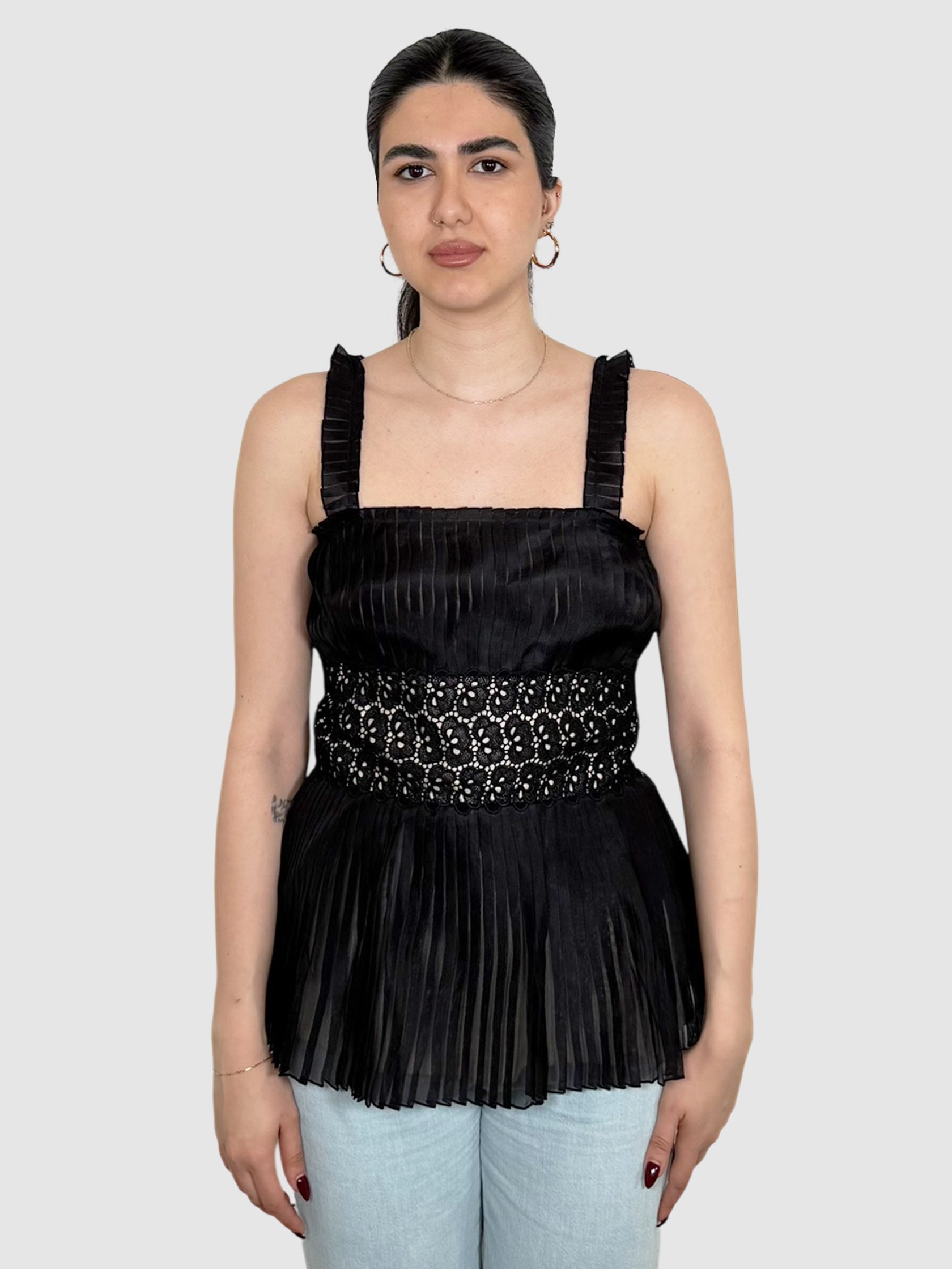 Pleated Mesh Top