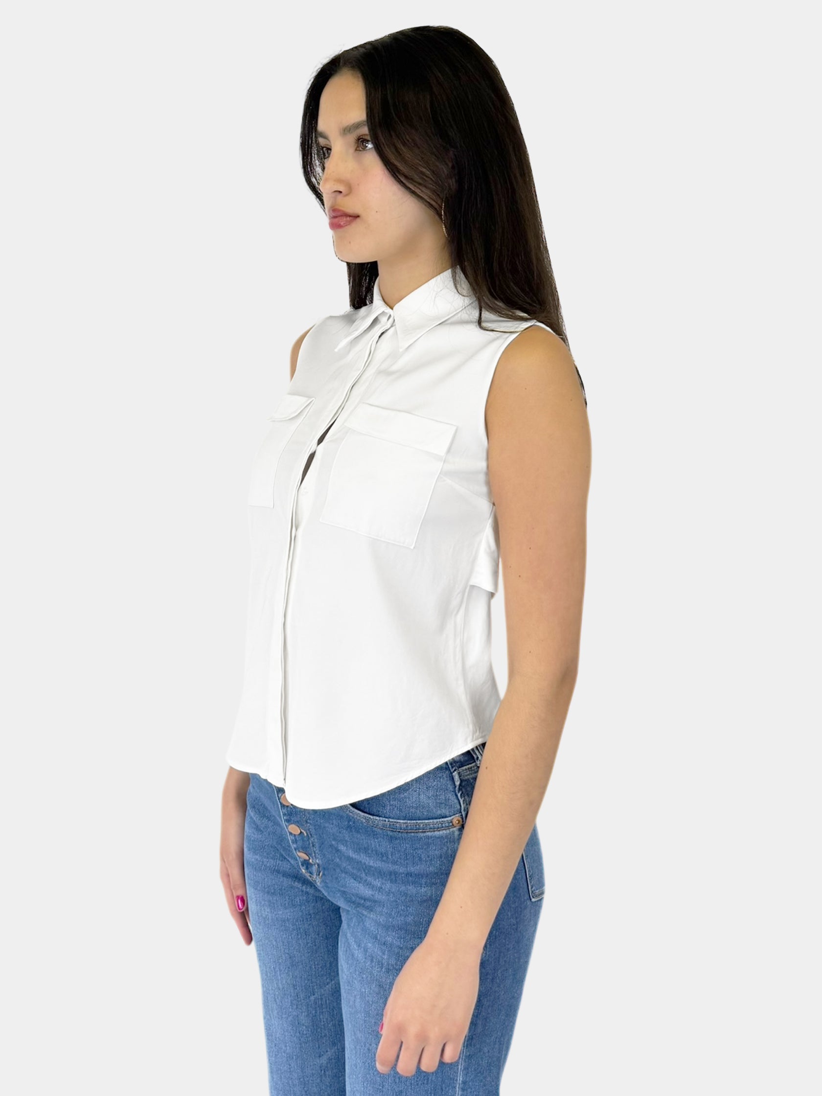 Sleeveless Button-Up Top - Size 2