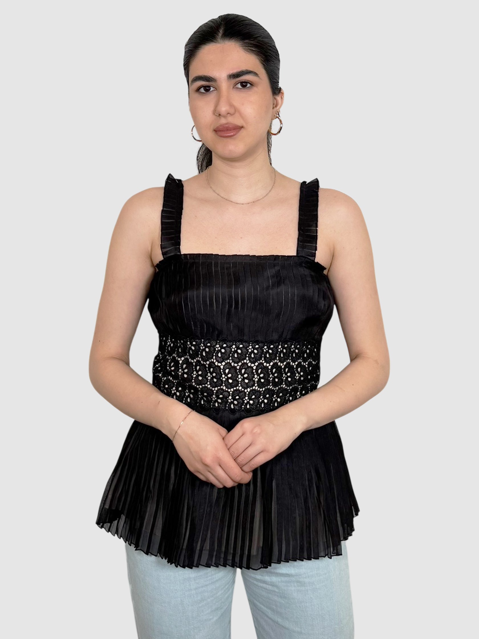 Pleated Mesh Top