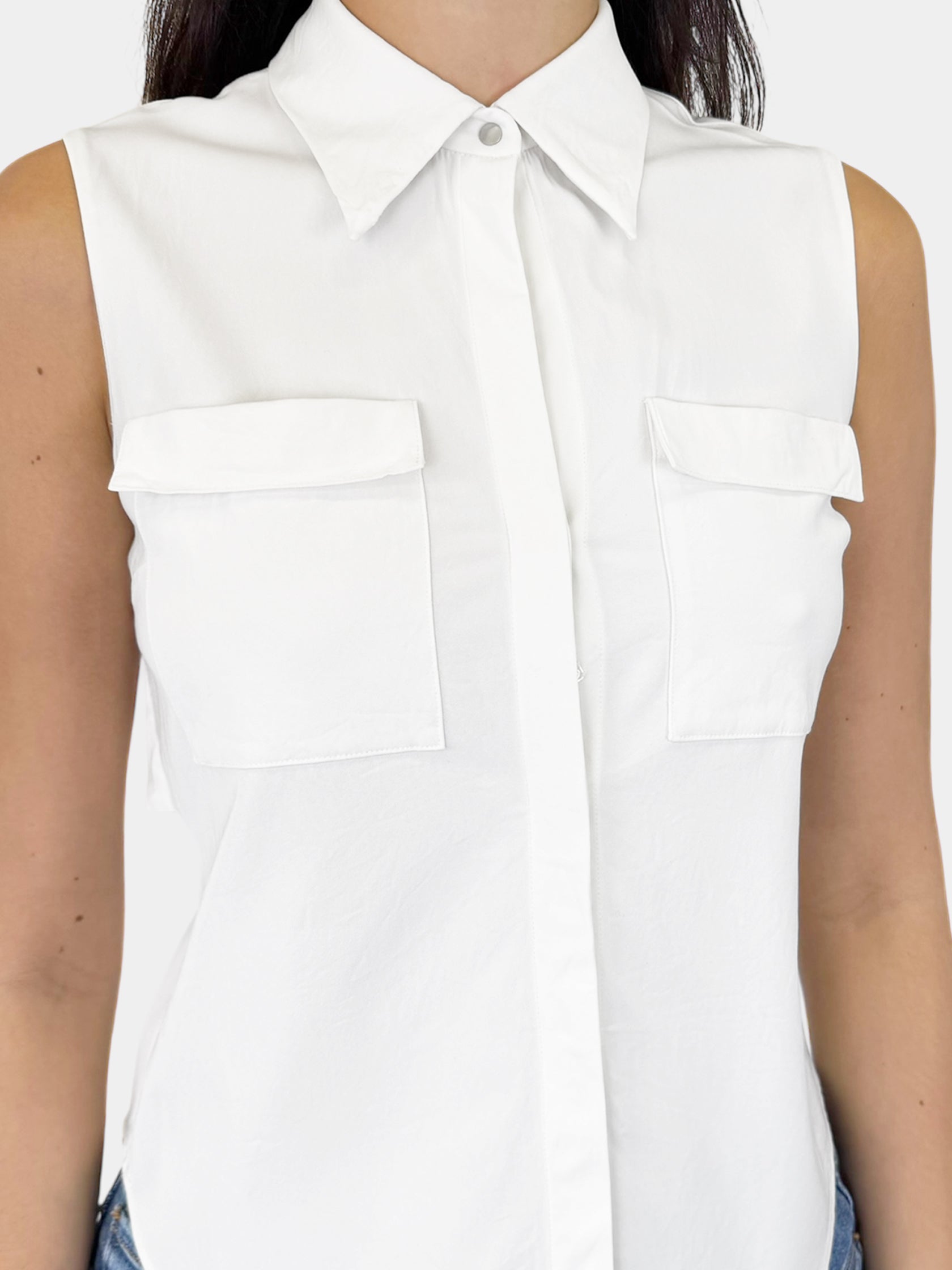 Sleeveless Button-Up Top - Size 2