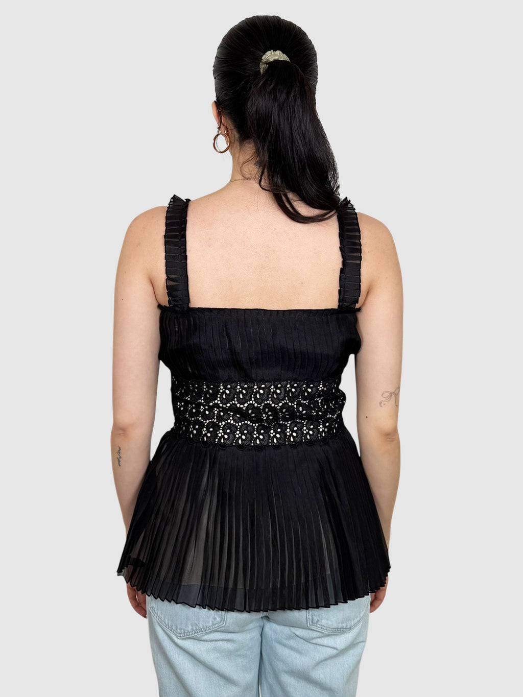 Pleated Mesh Top