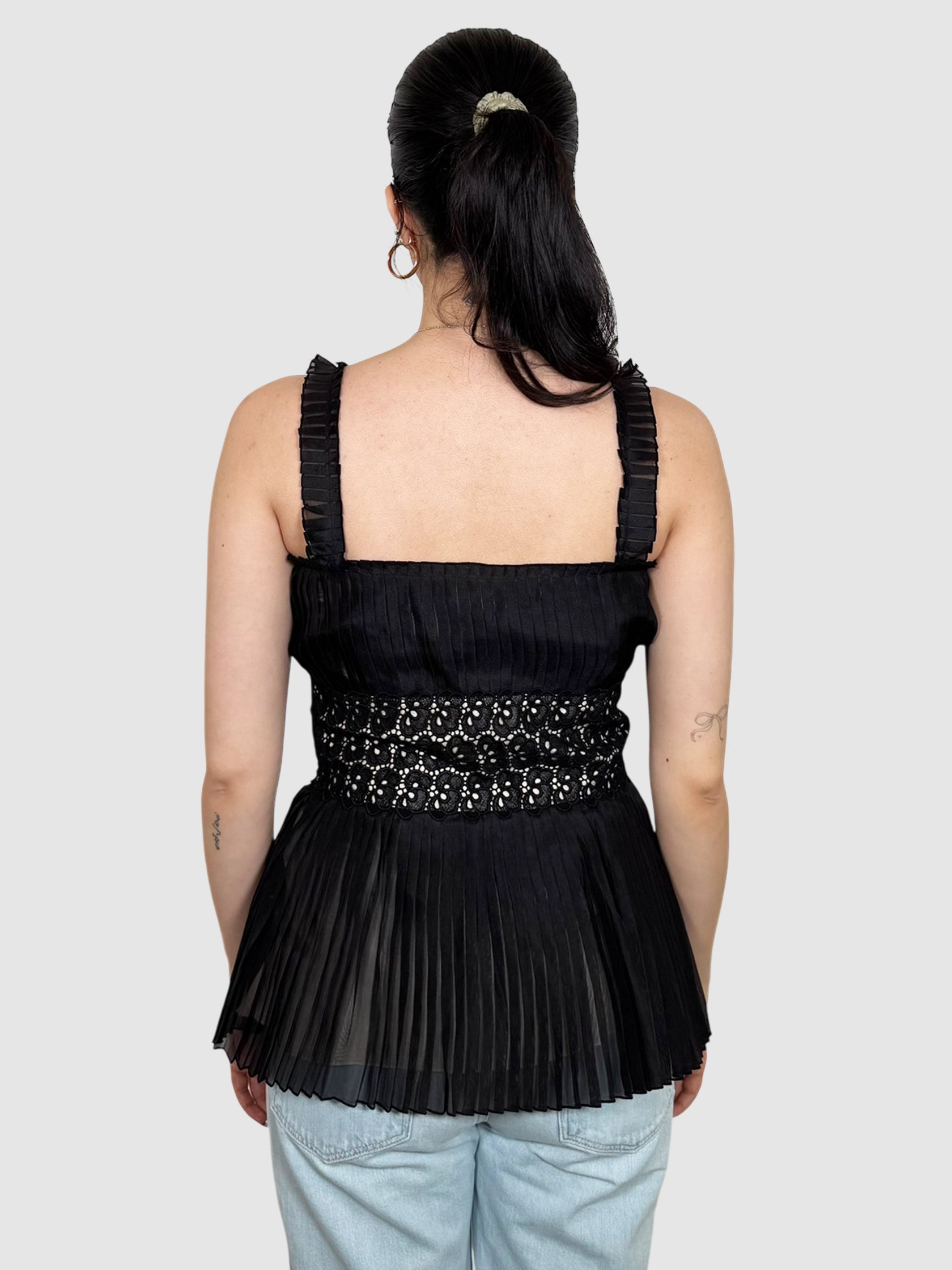Pleated Mesh Top