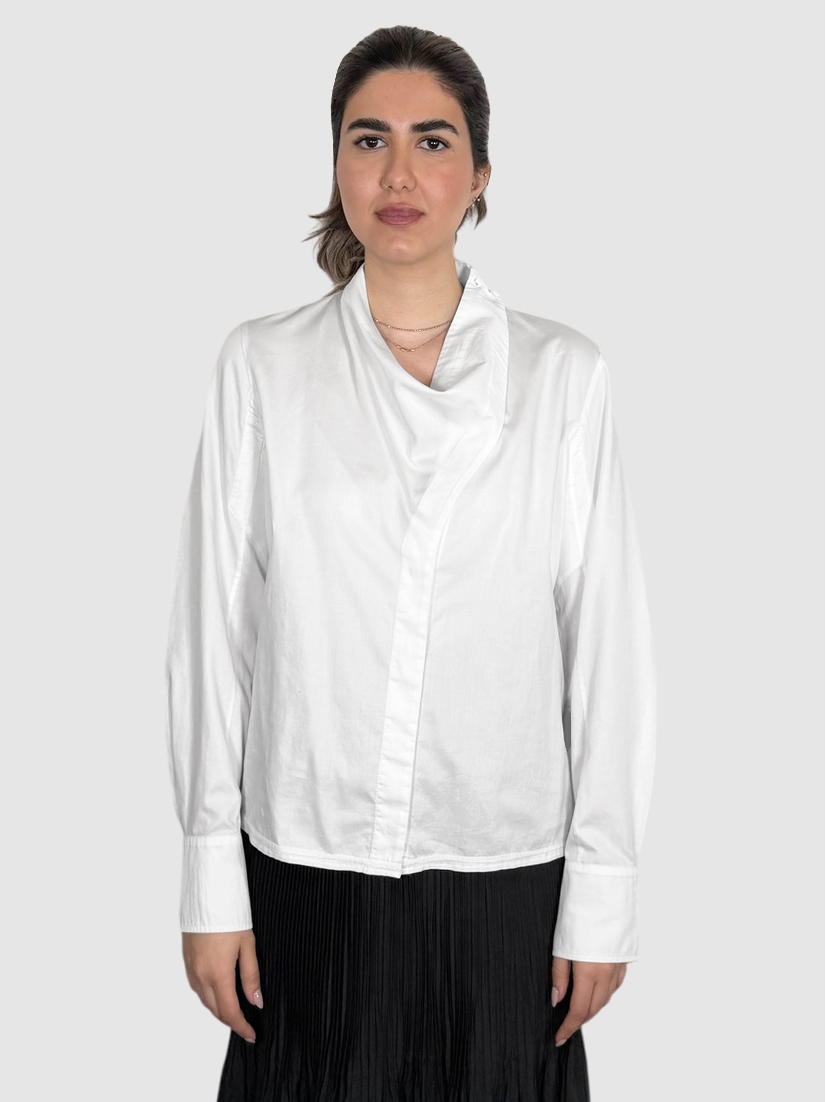 Asymmetrical Button-Up Top