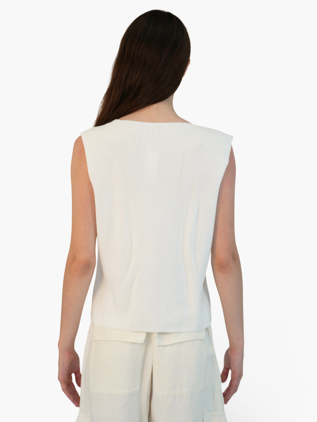 Ribbed Button-Up Top