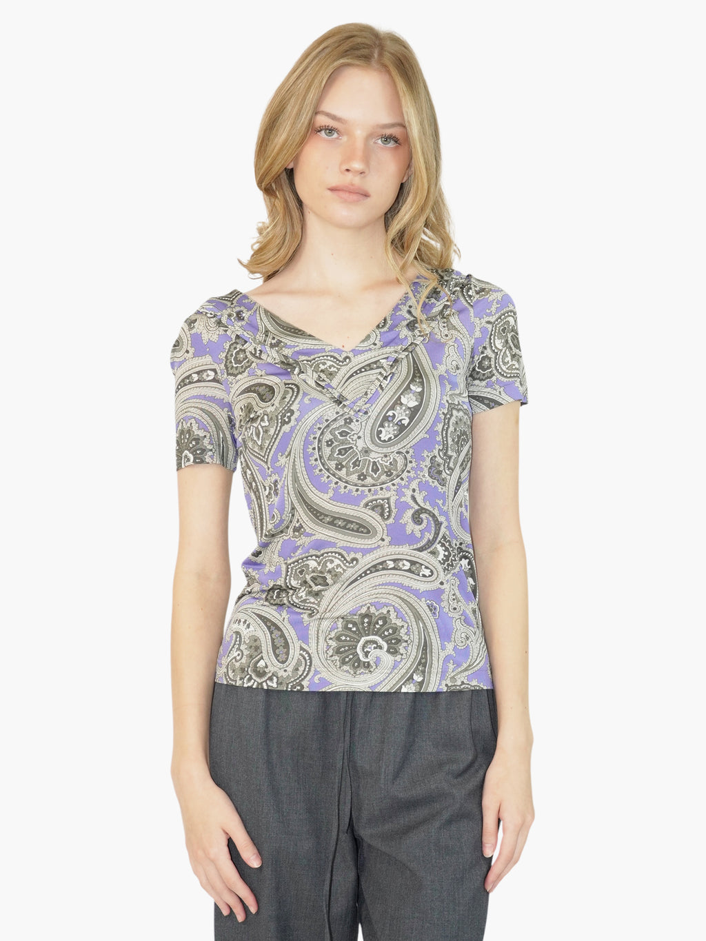 Paisley V-Neck Top