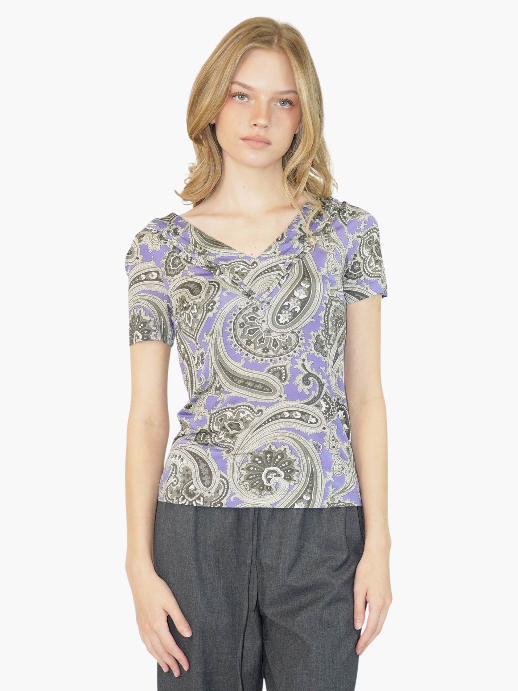 Paisley V-Neck Top