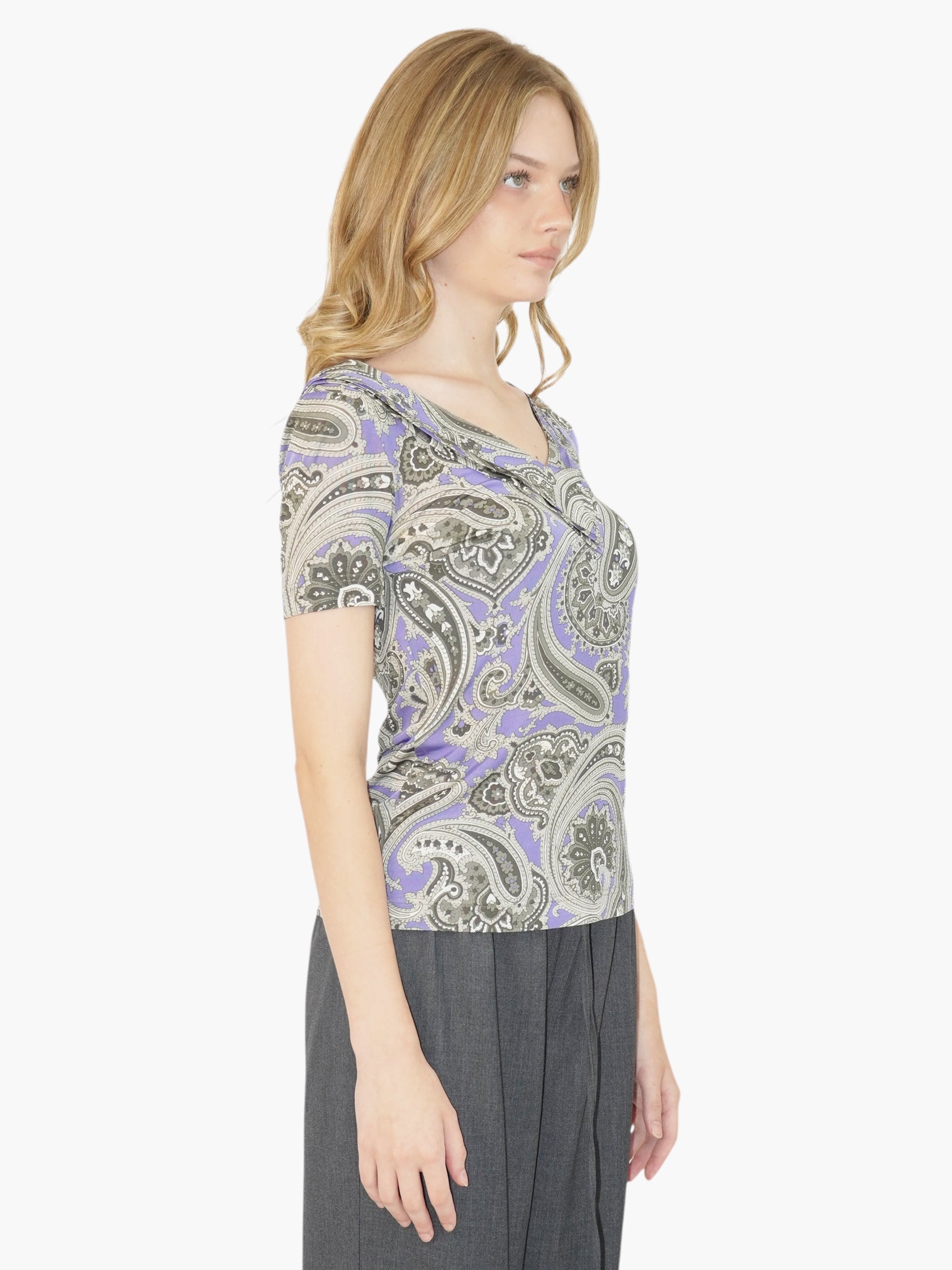 Paisley V-Neck Top