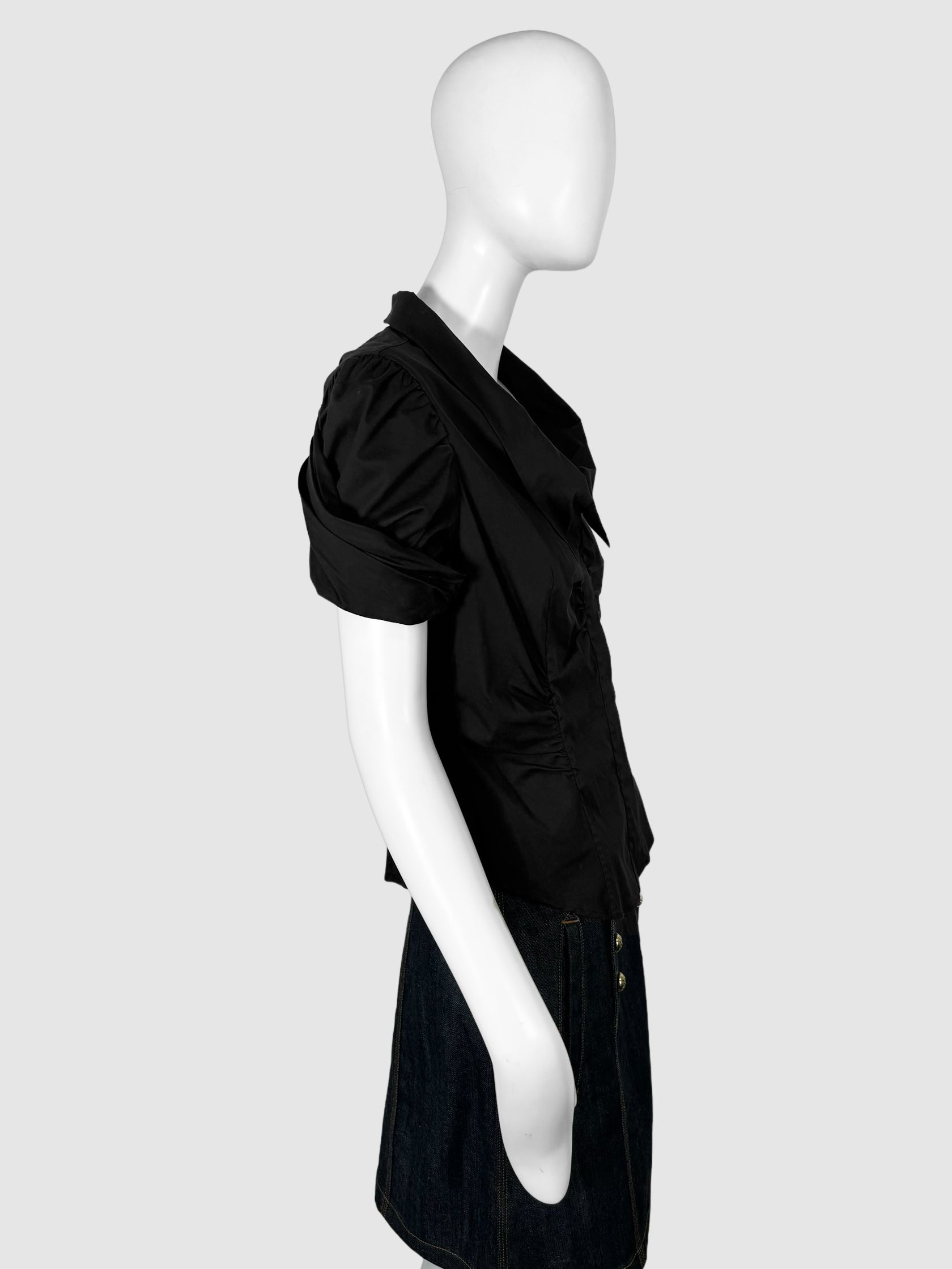Short Sleeve Ruched Top - Size 44