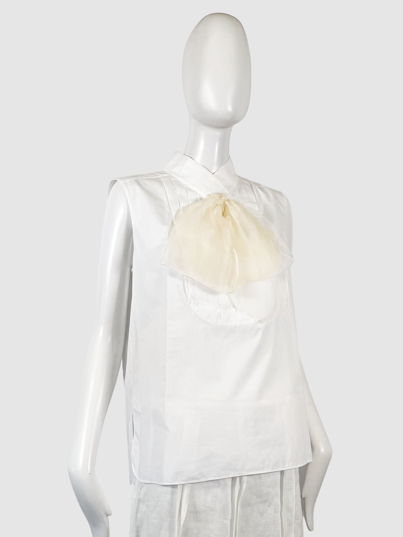 Sleeveless Top With Bow - Size 42