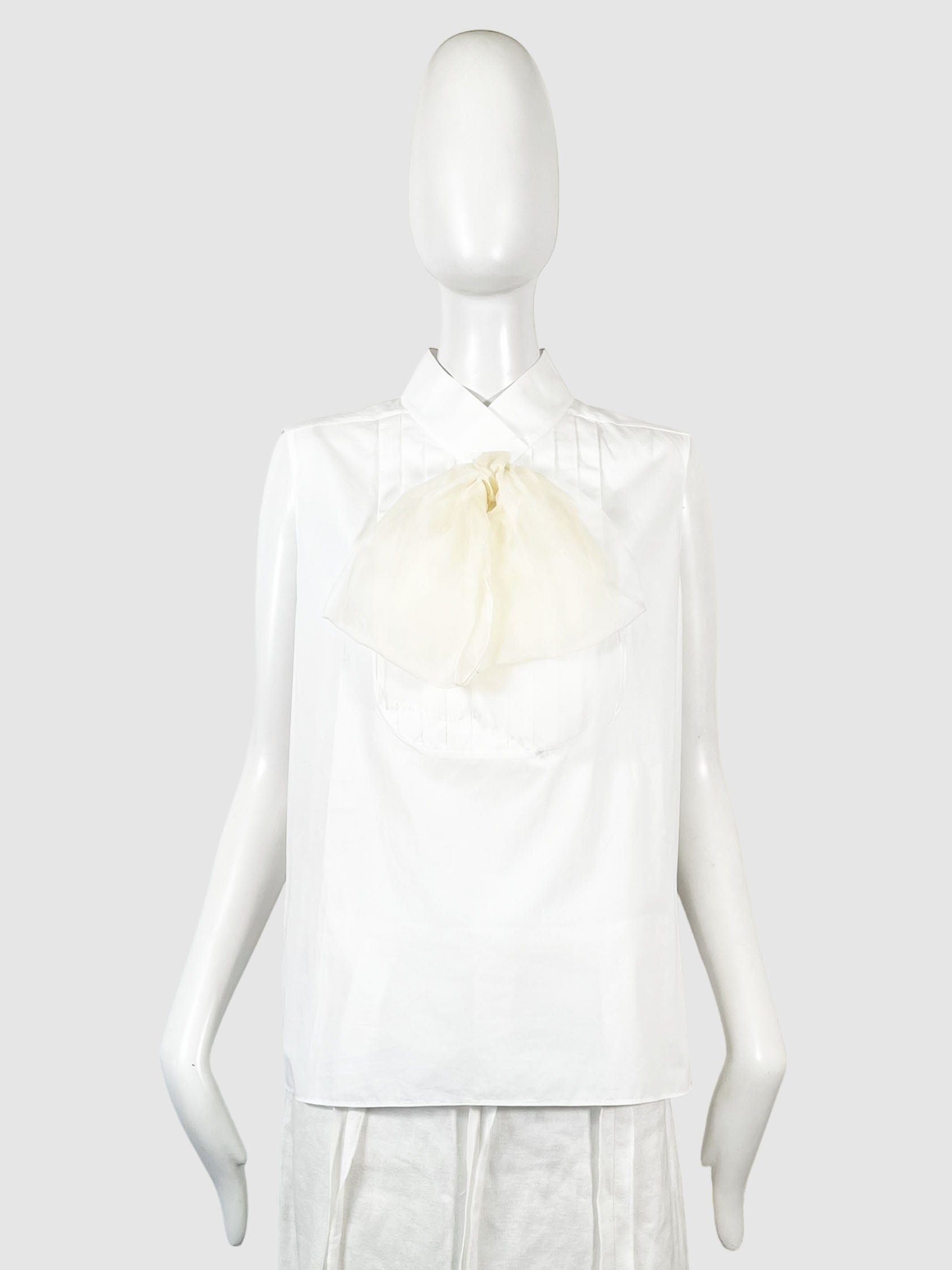 Sleeveless Top With Bow - Size 42