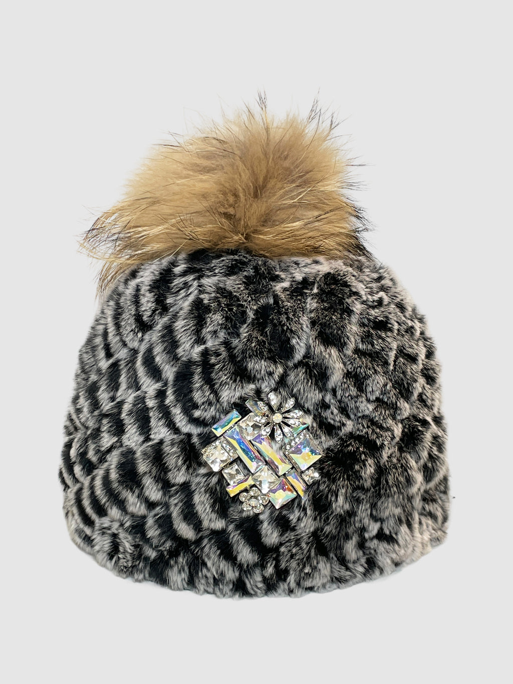 Fur Hat with Brooch