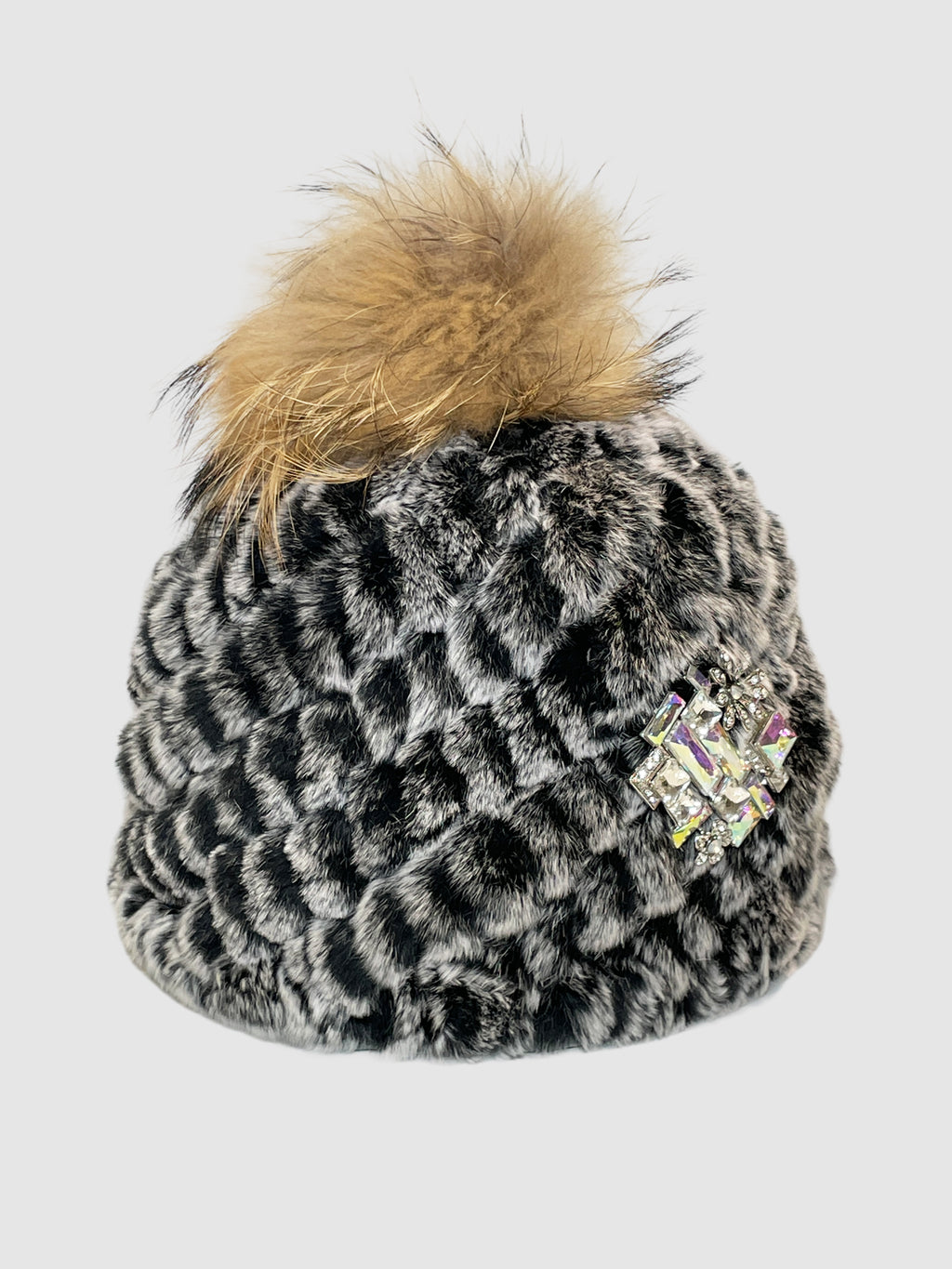 Fur Hat with Brooch