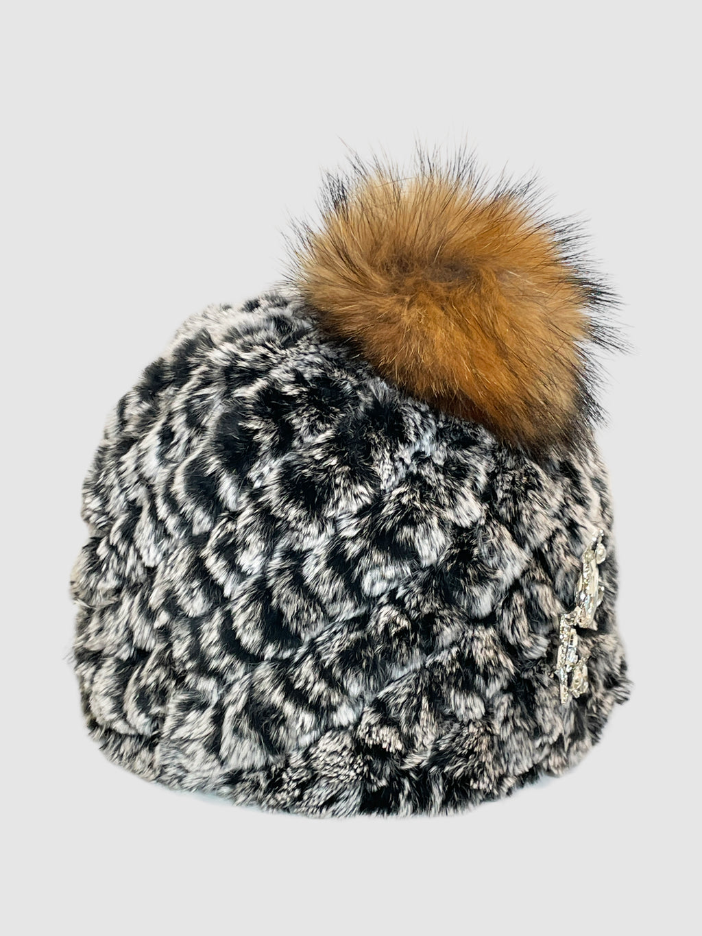 Fur Hat with Brooch