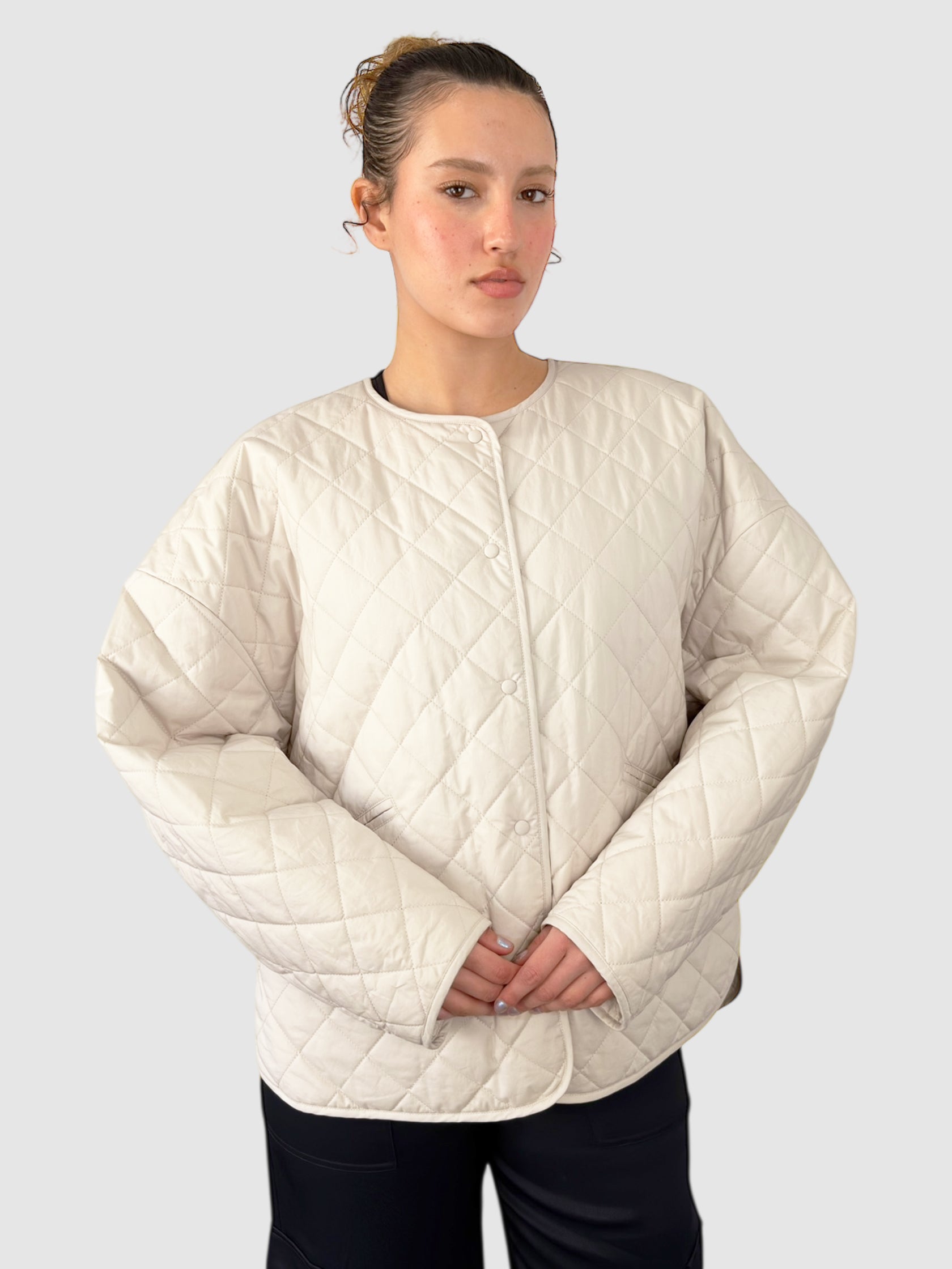 Quilted Button-Up Coat