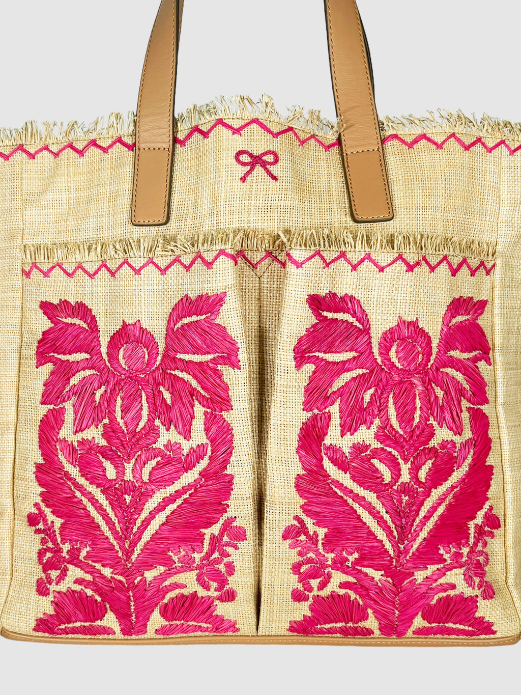 Embroidered Woven Tote Bag