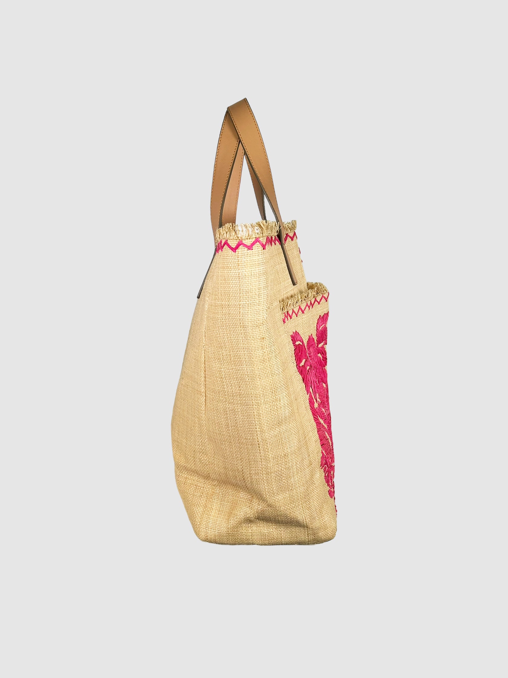 Embroidered Woven Tote Bag