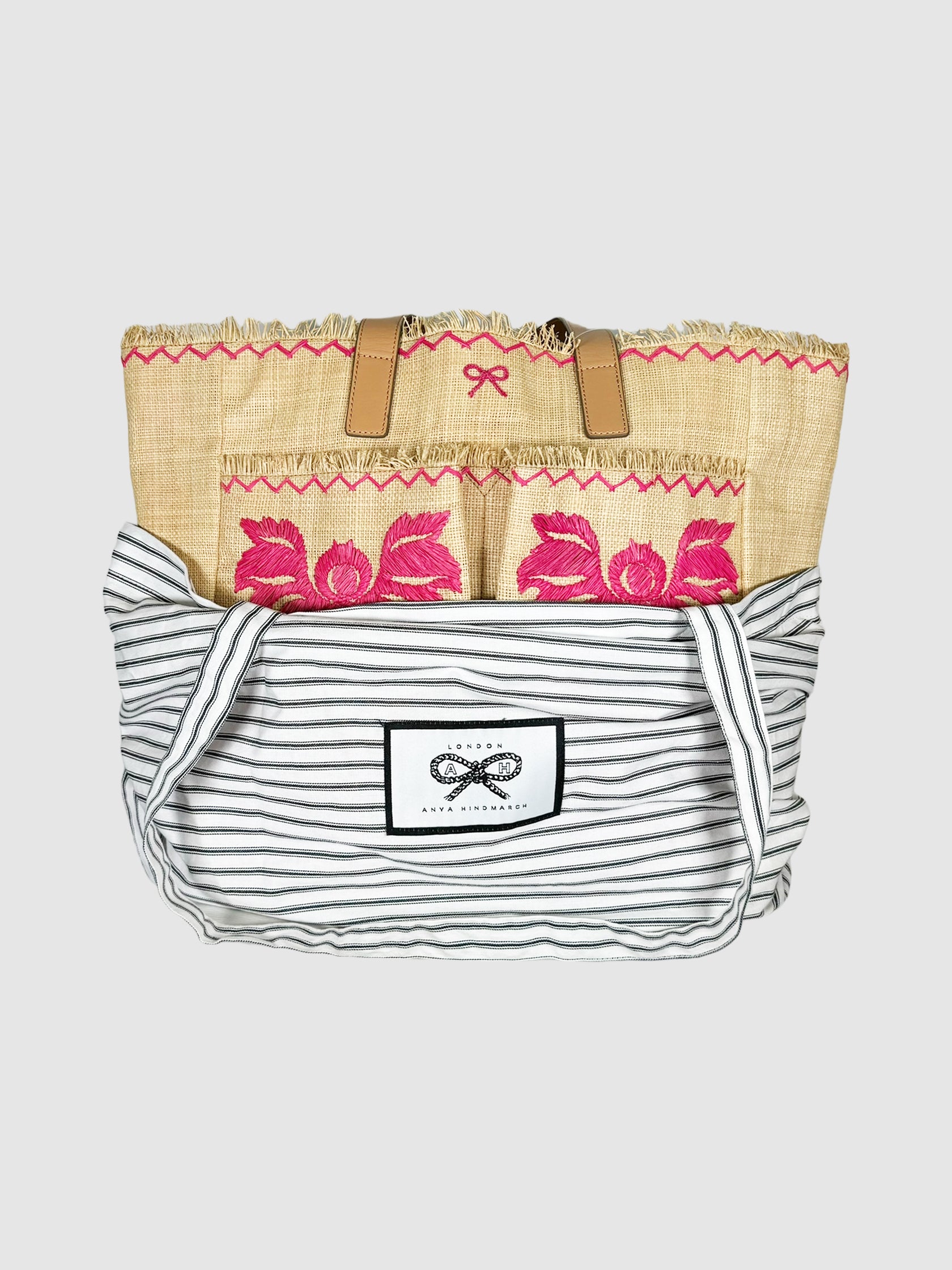 Embroidered Woven Tote Bag