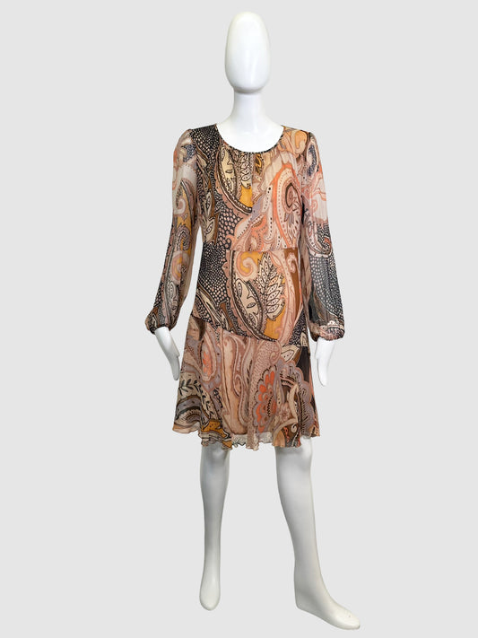 Luisa Cerano Printed Silk Dress - Size 10