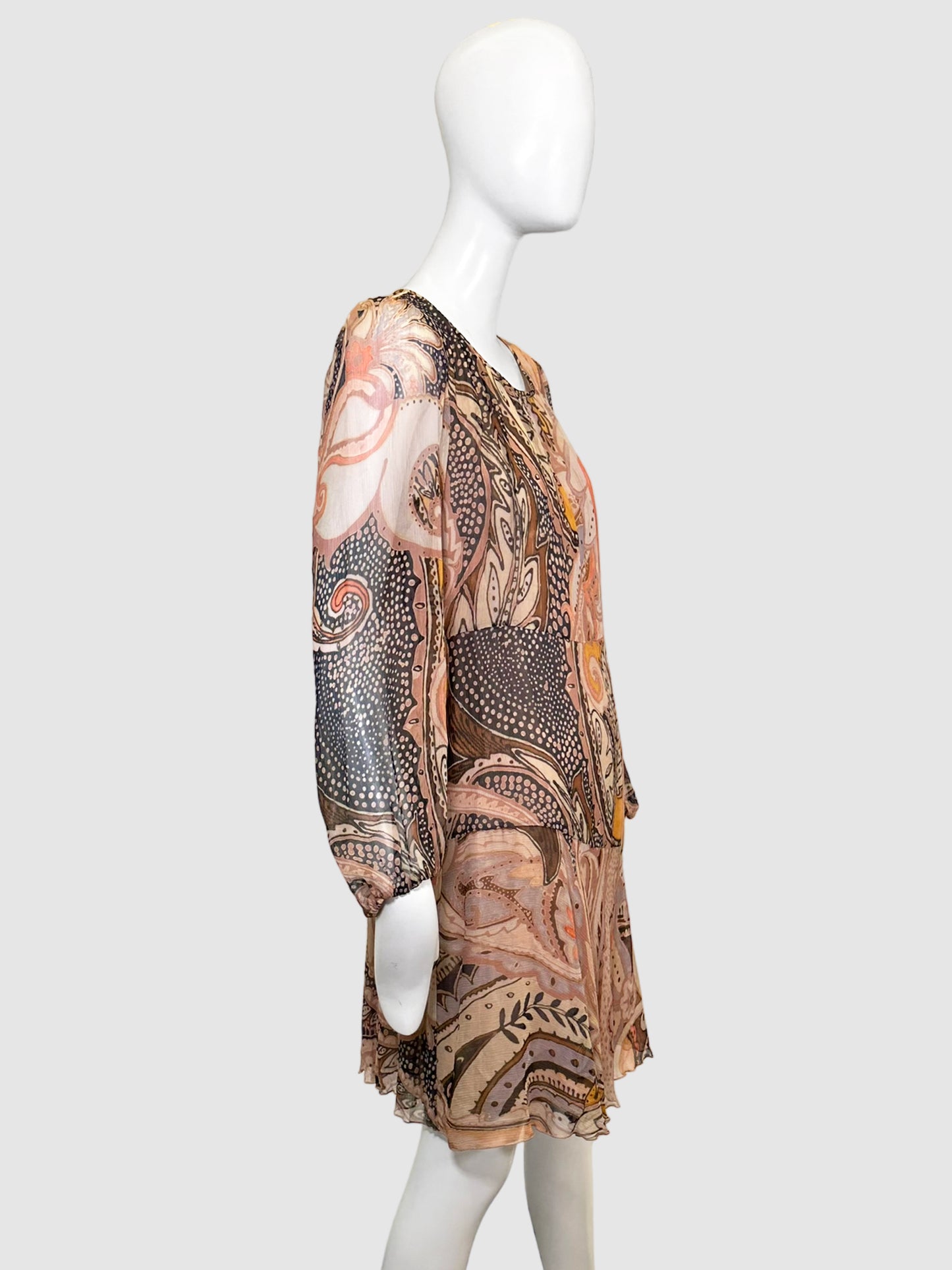 Luisa Cerano Printed Silk Dress - Size 10