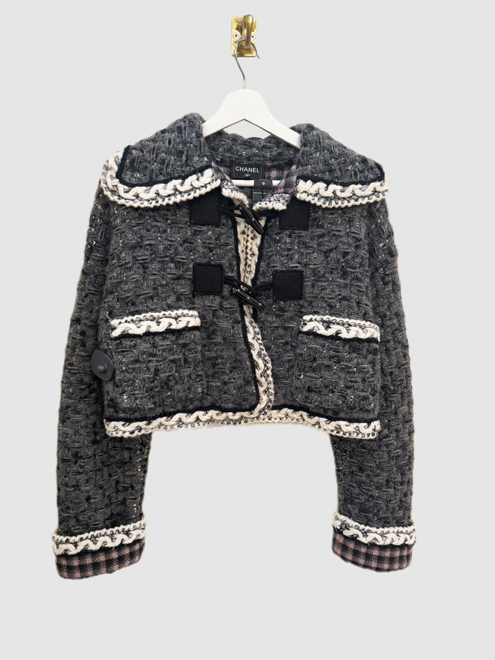 Tweed Crop Jacket - Size 38