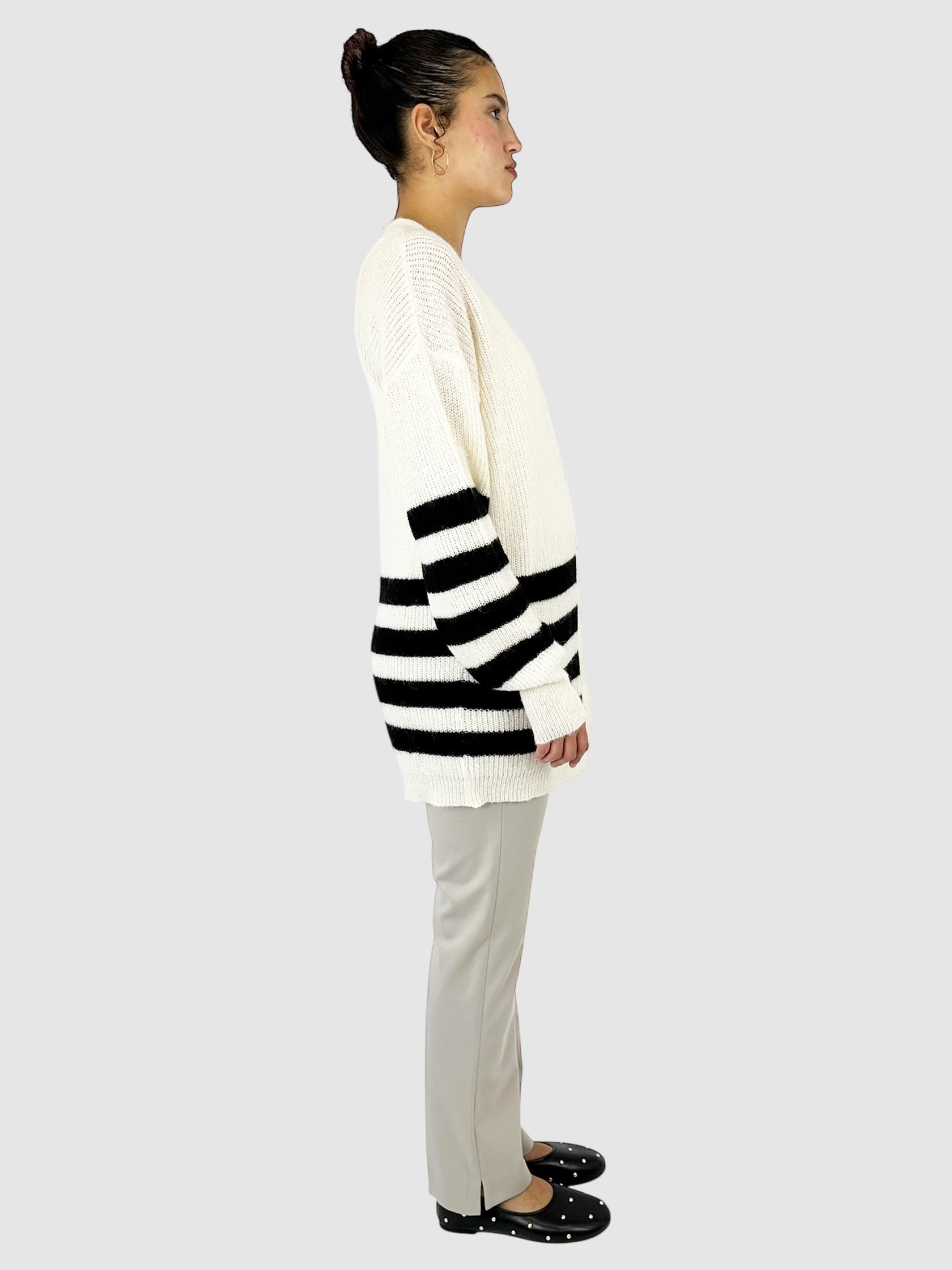 Striped V-Neck Cardigan