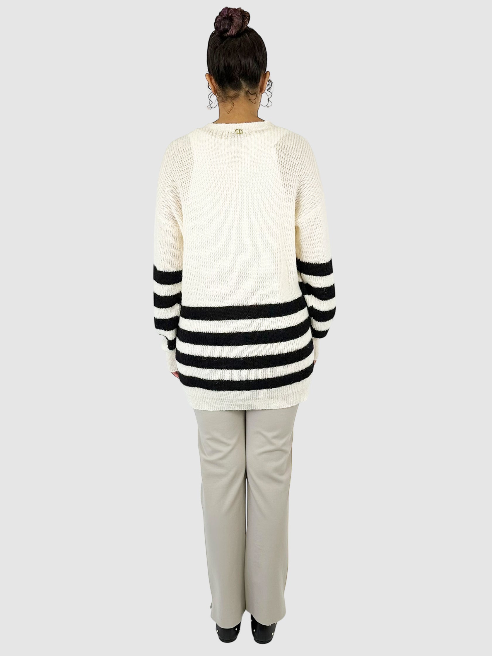 Striped V-Neck Cardigan