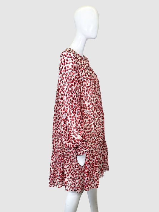 Poppy Floral Print Shift Dress - Size 40