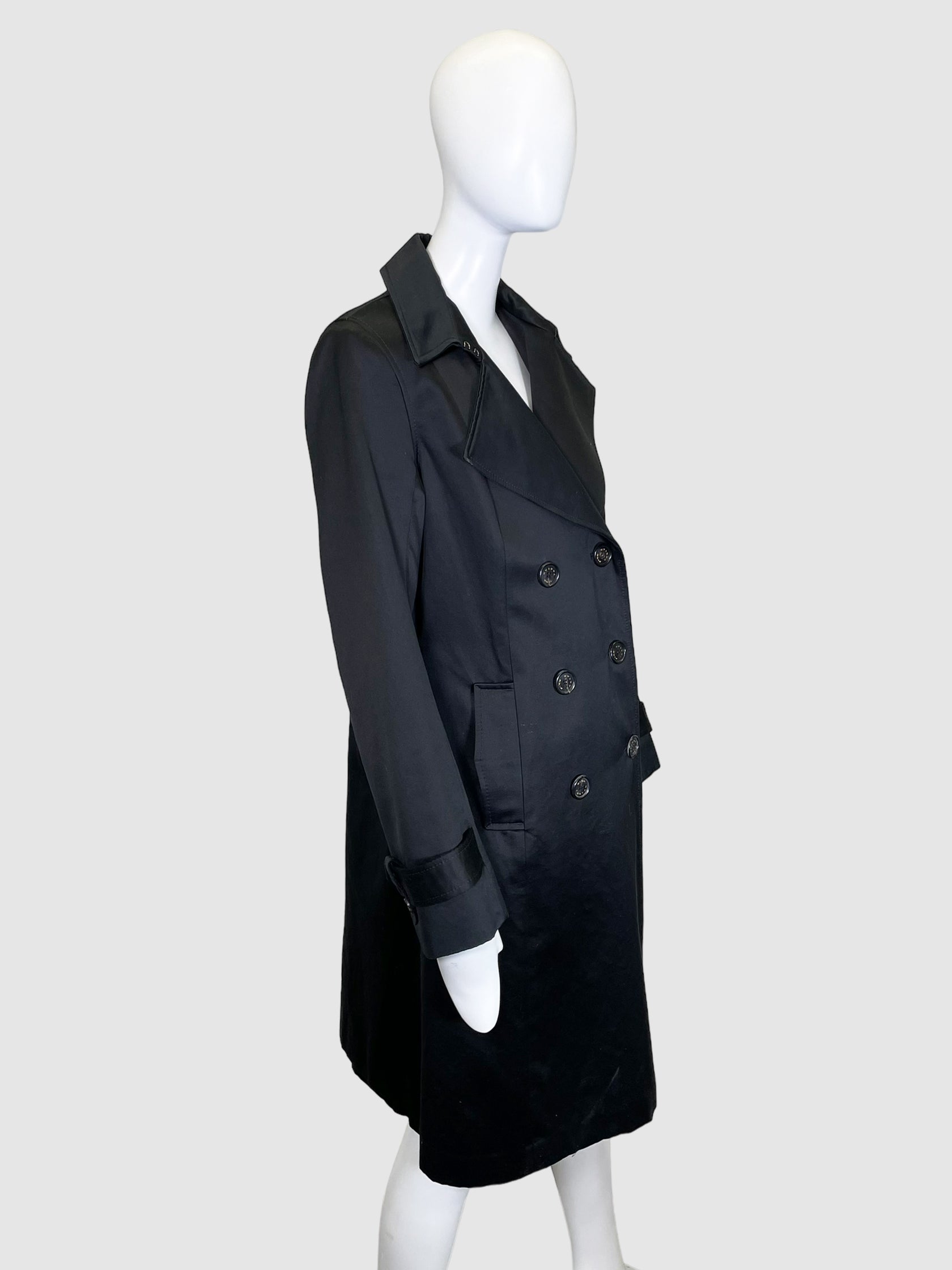 Satin Effect Trench Coat - Size 12