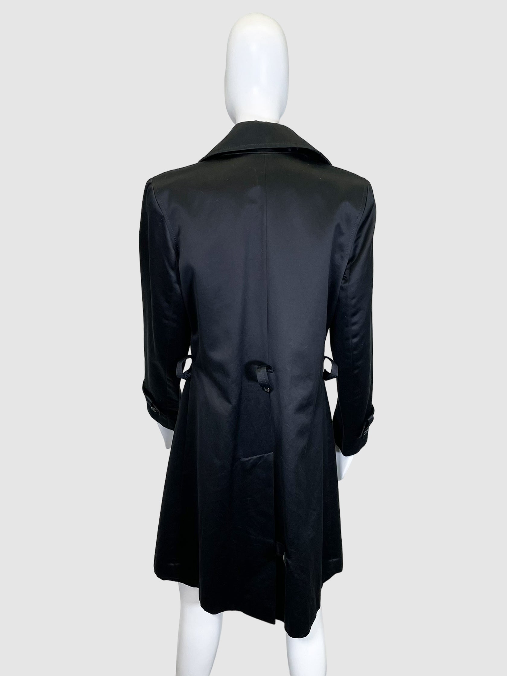 Satin Effect Trench Coat - Size 12