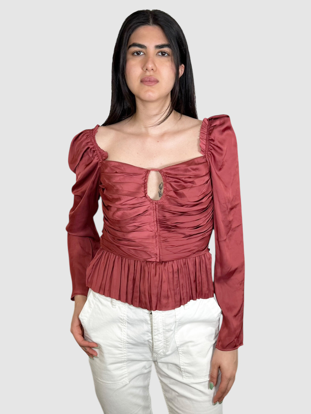 Ruched Satin Top