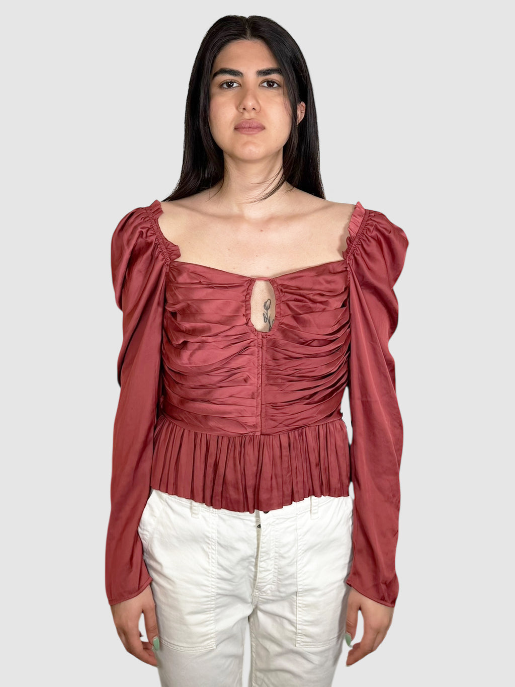 Ruched Satin Top