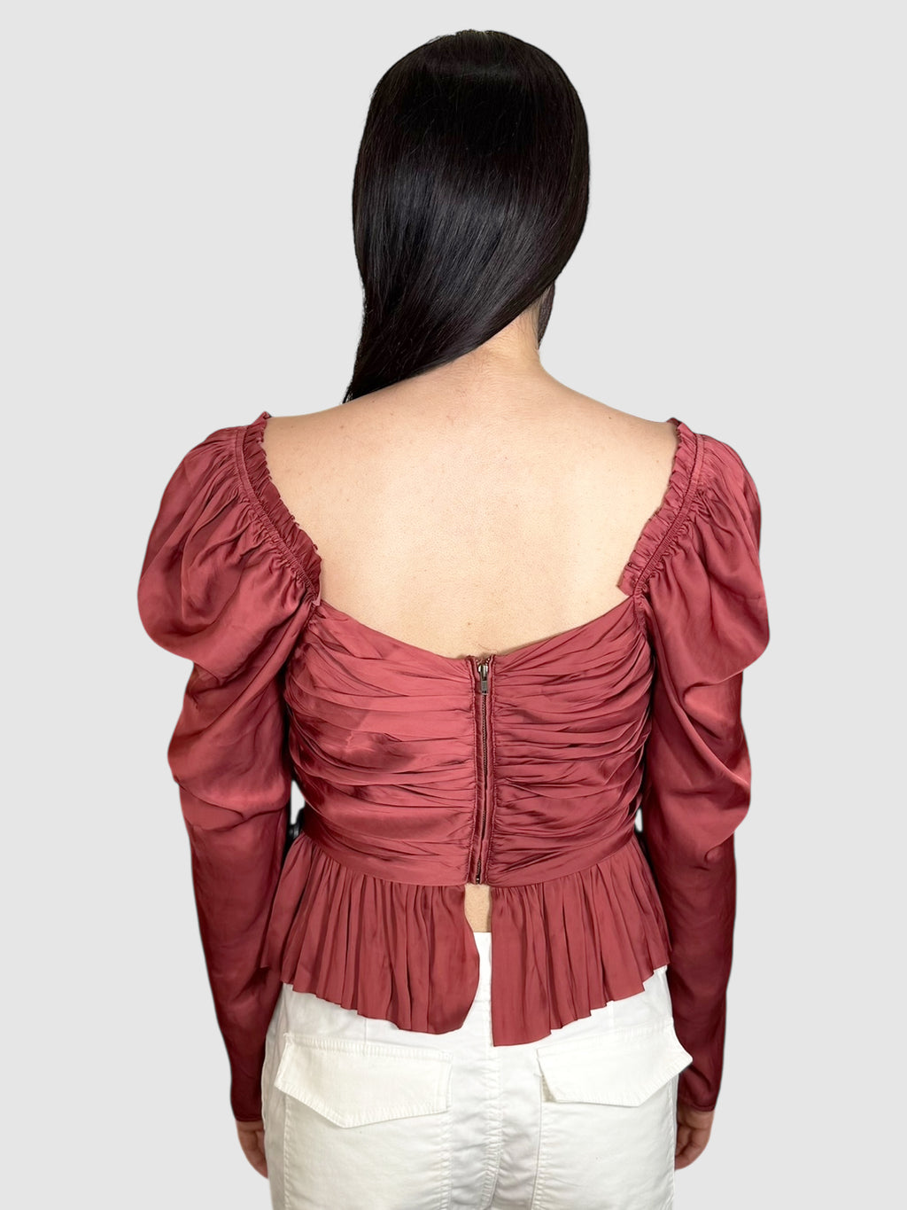 Ruched Satin Top