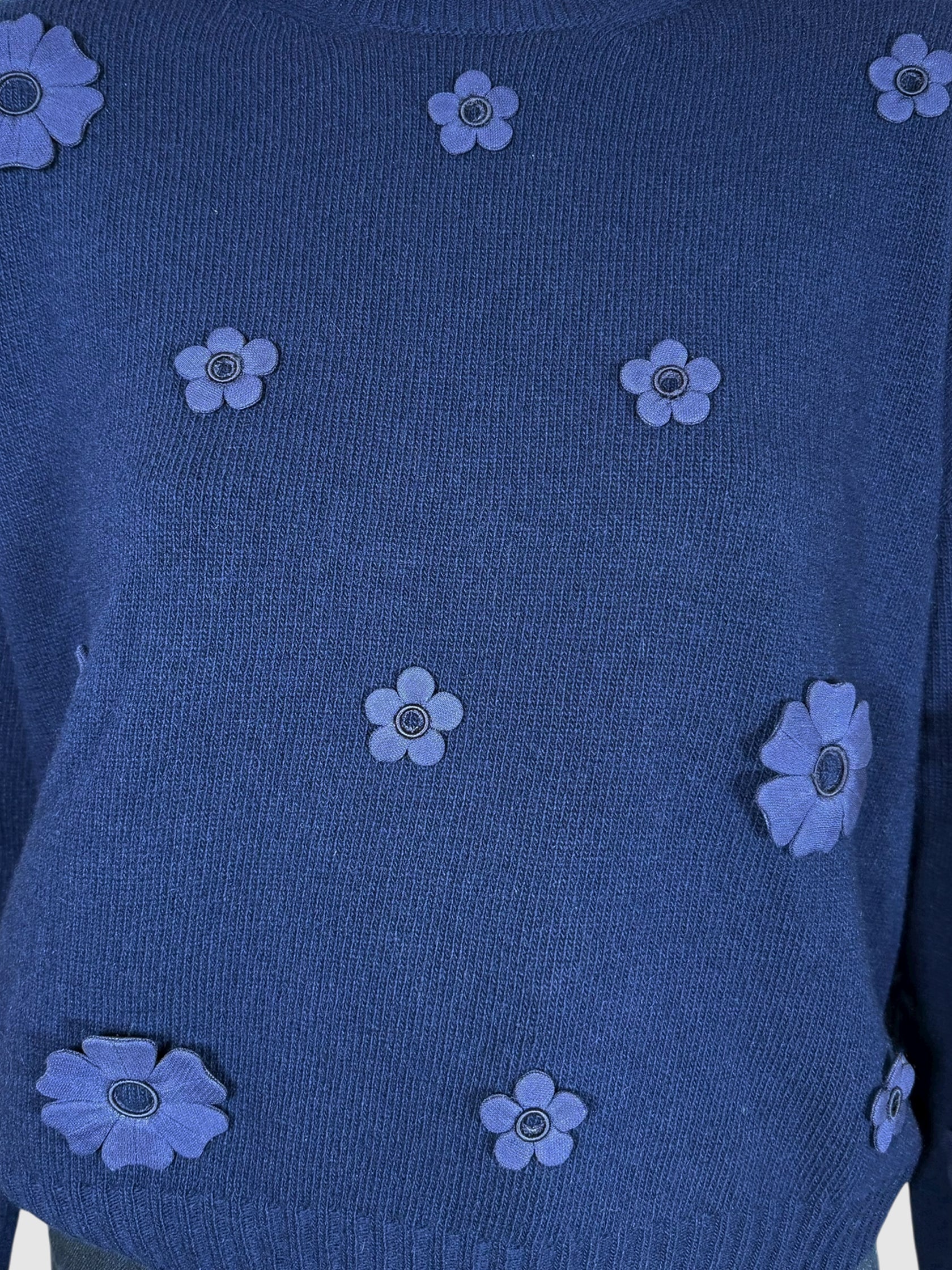 Floral Appliqué Sweater