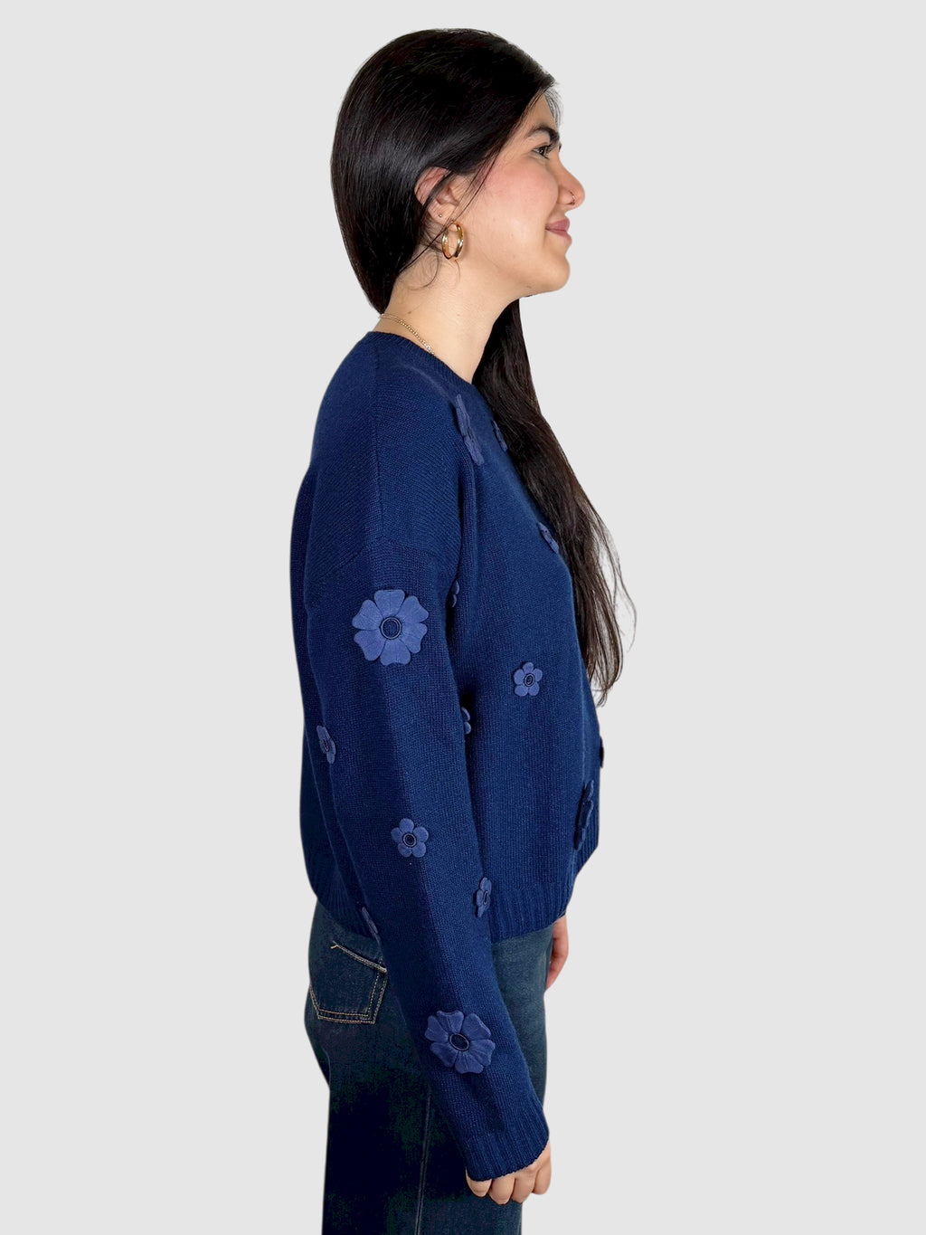 Floral Appliqué Sweater