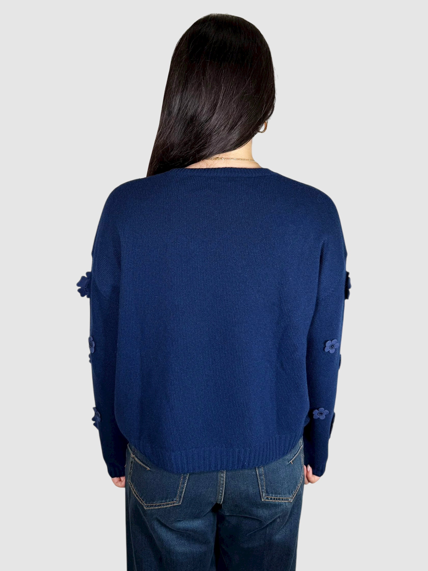 Floral Appliqué Sweater