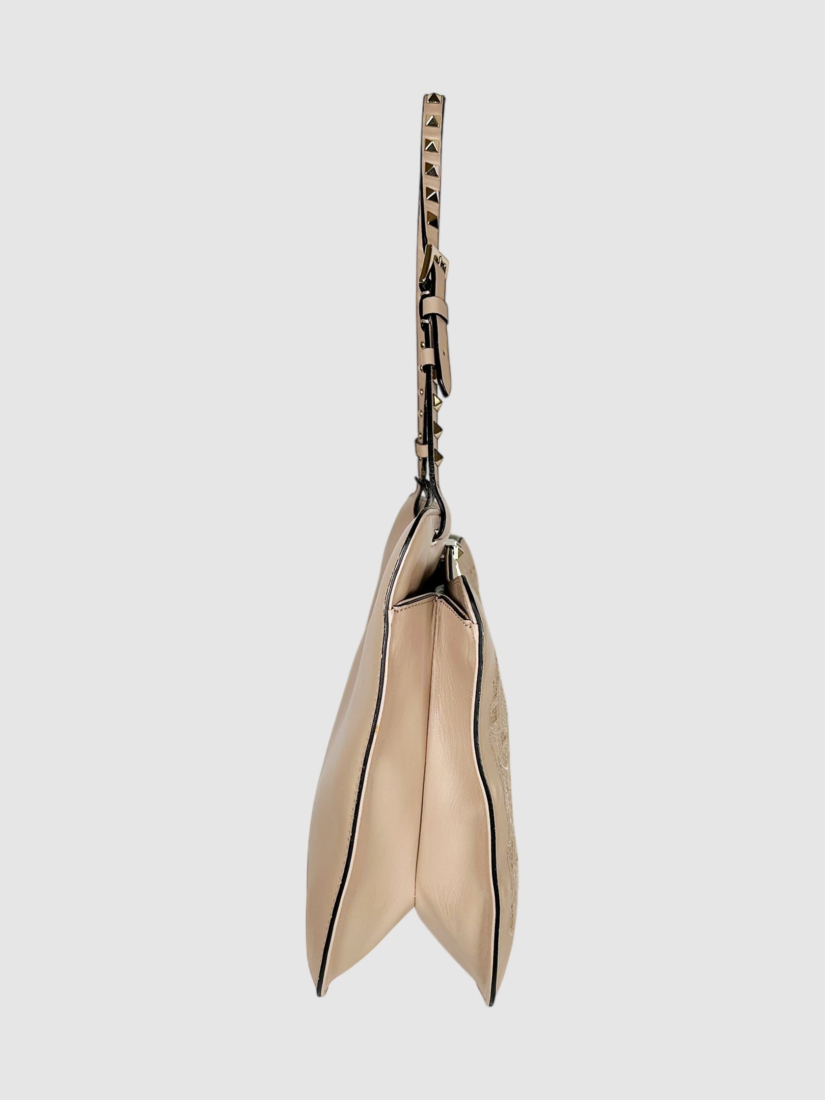 Rockstud Flip-Lock Lace Shoulder Bag