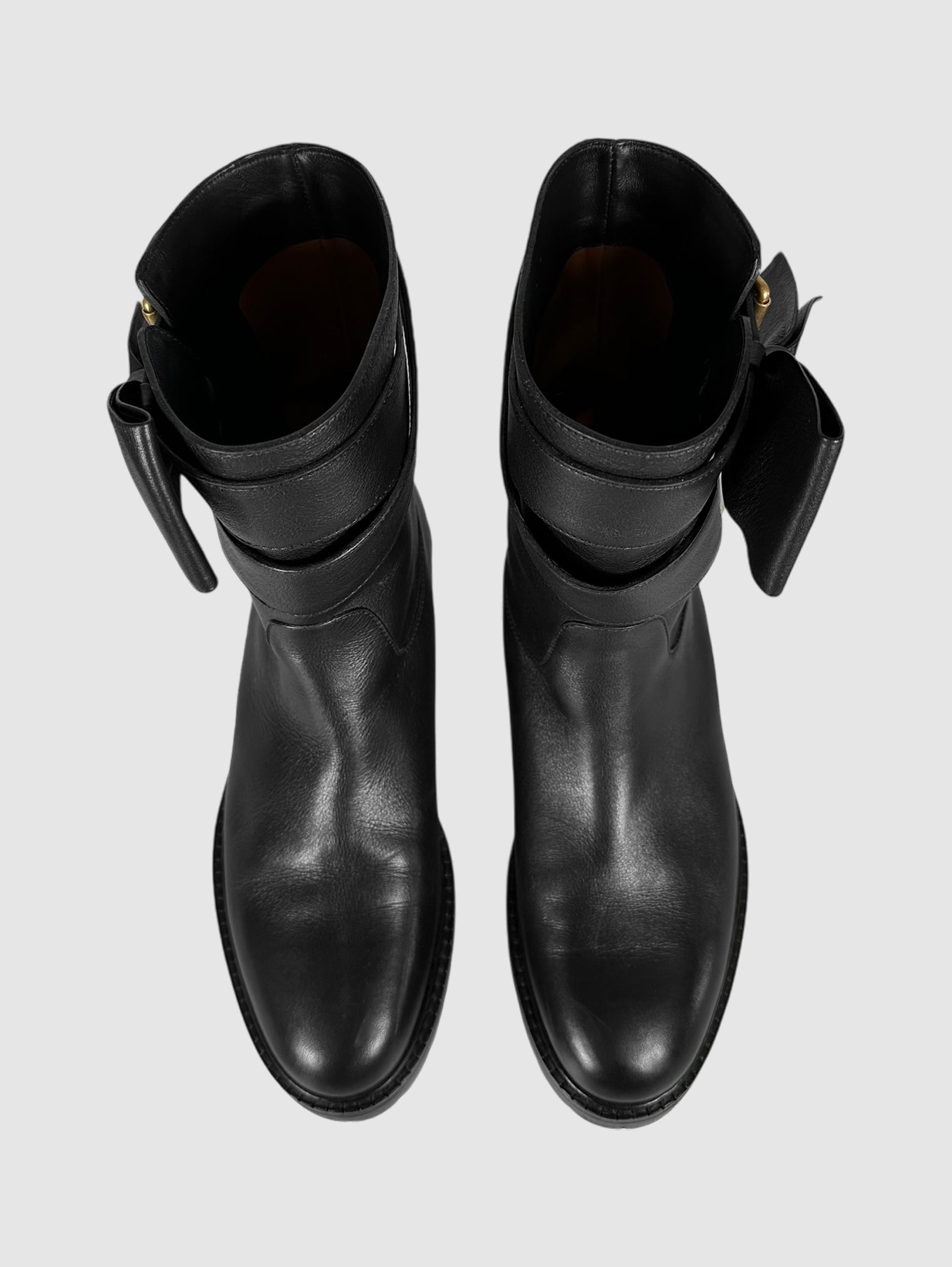 Bow Accent Moto Boots - Size 36.5