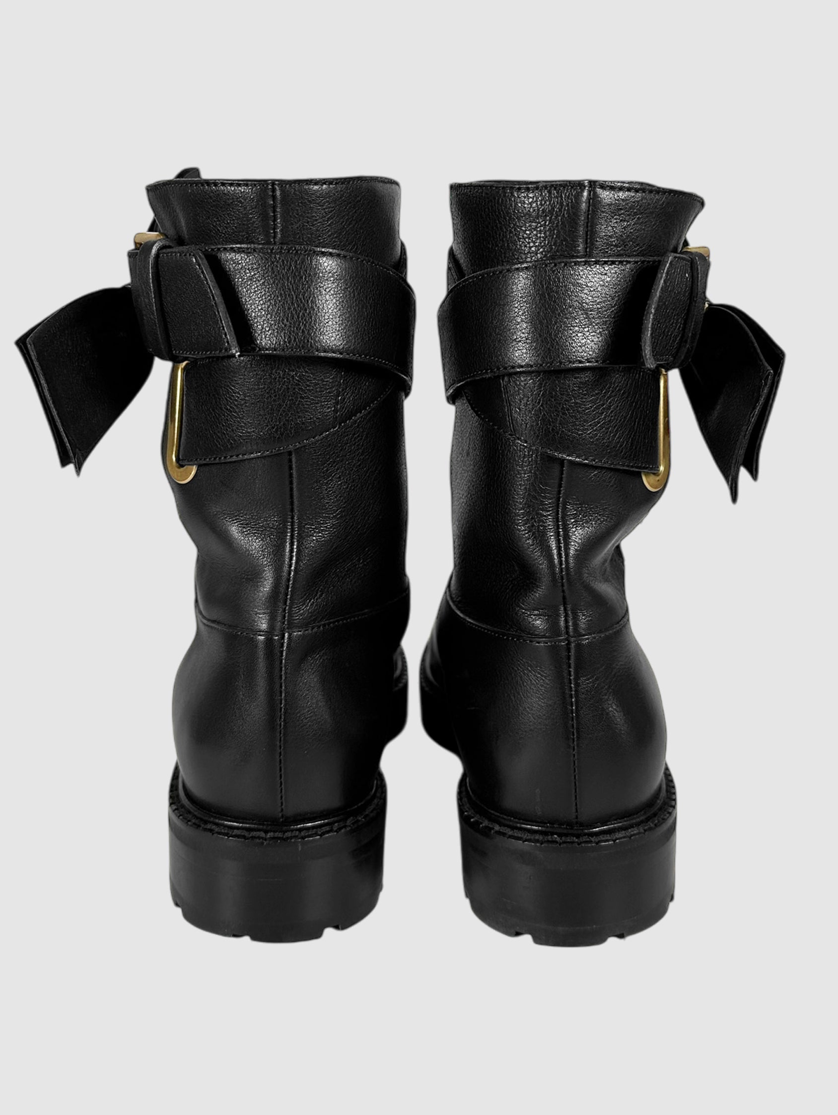 Bow Accent Moto Boots - Size 36.5
