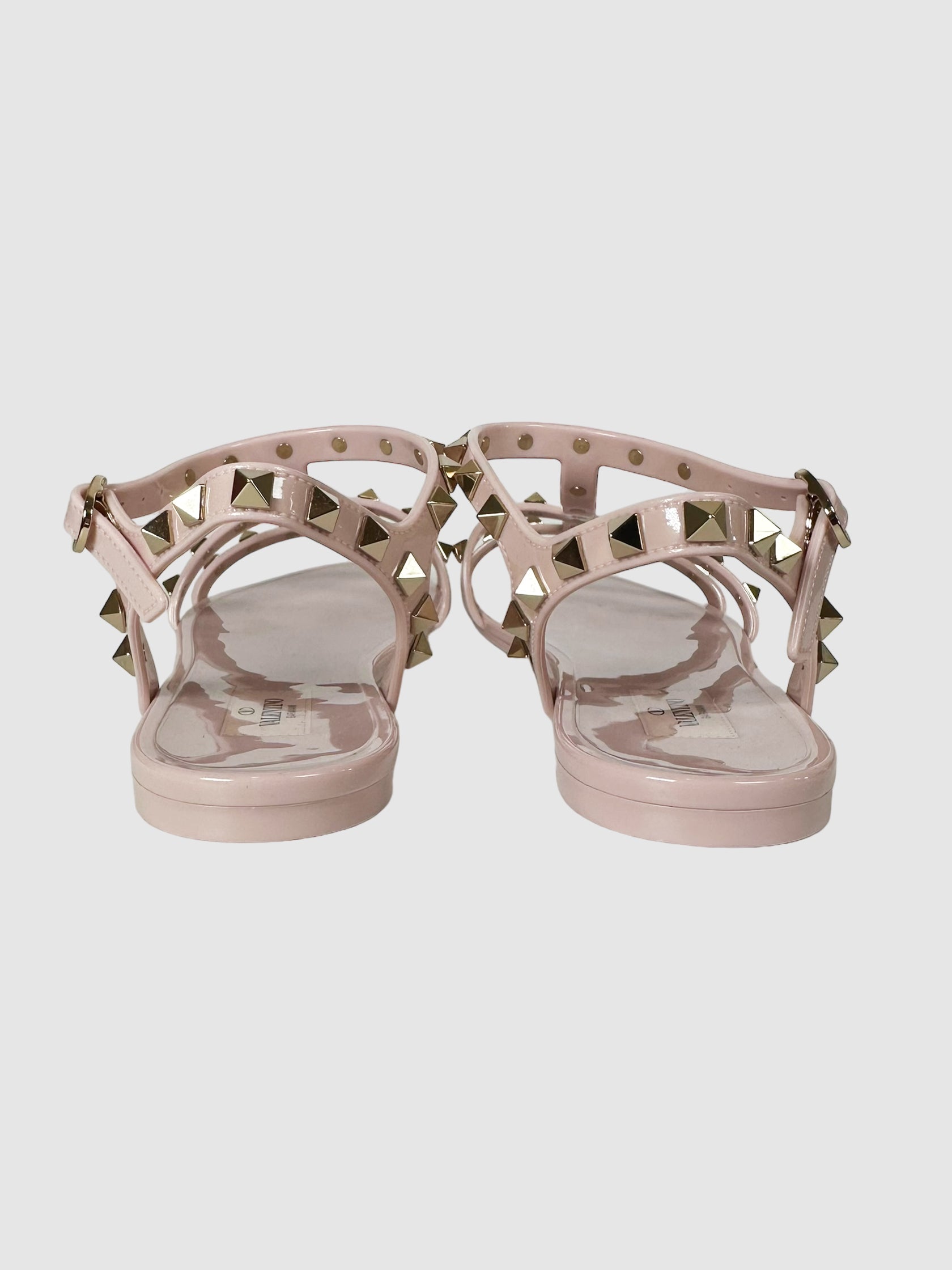 Rockstud T-Strap Flat Sandals - Size 40