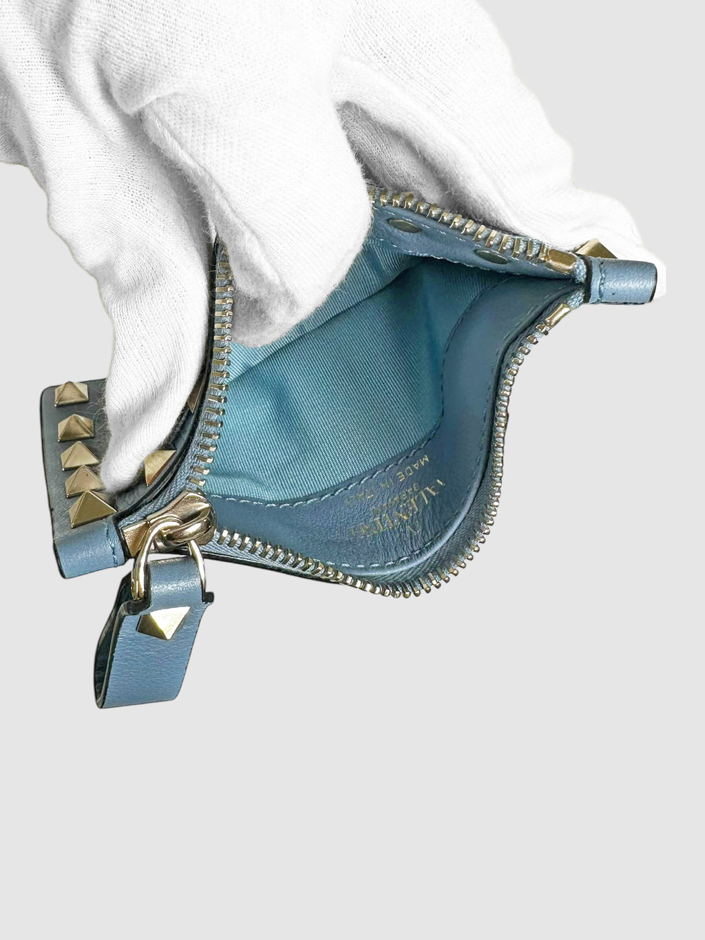 Rockstud Zip Card Holder