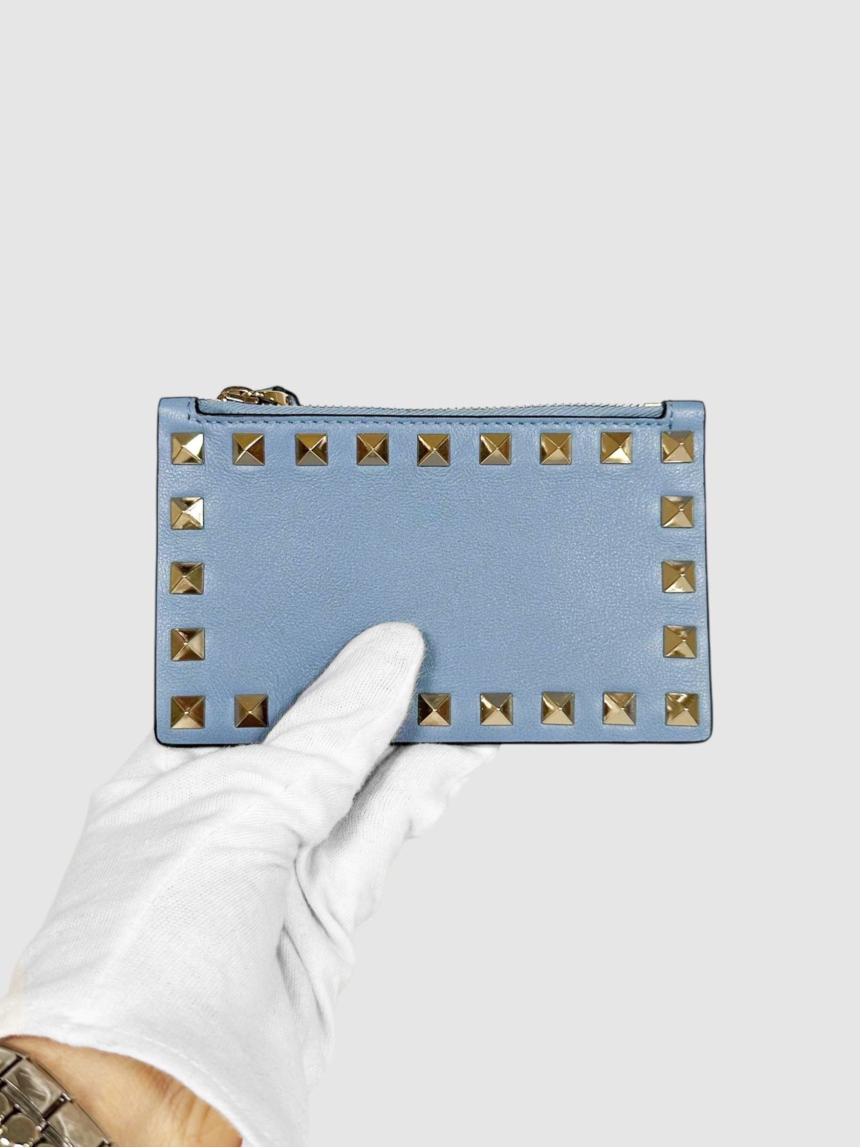 Rockstud Zip Card Holder