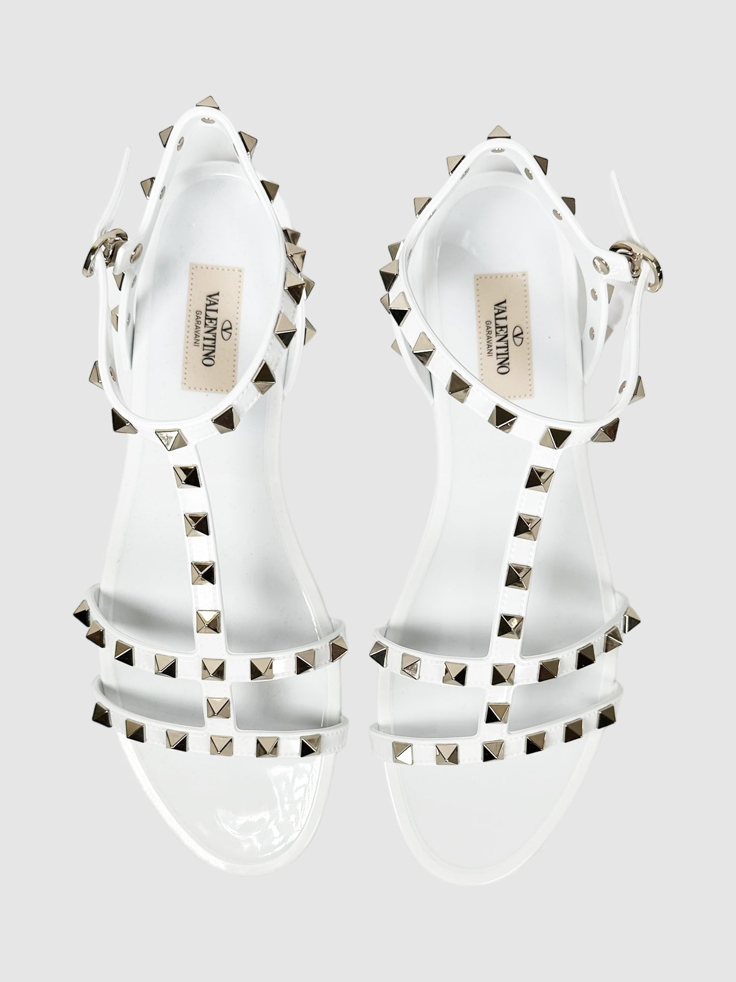 Rockstud T-Strap Flat Sandals - Size 40