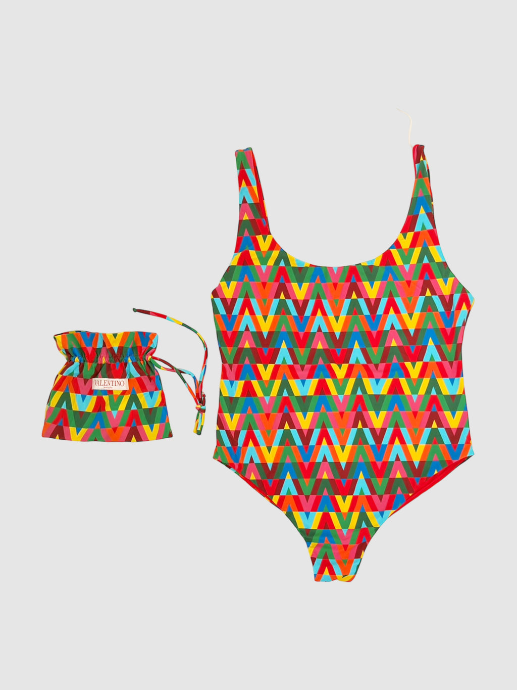 V Print One-Piece Swimsuit