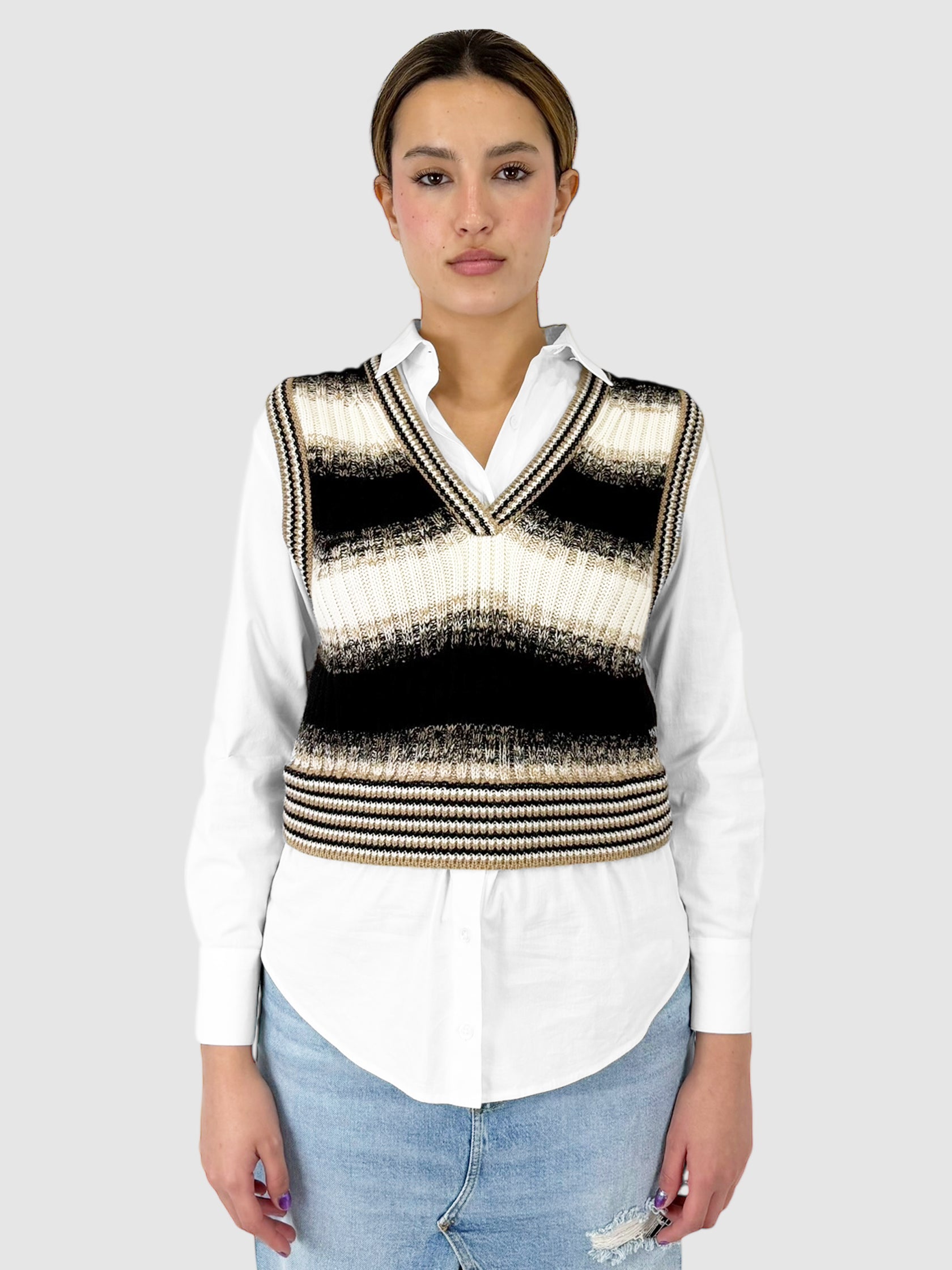 Spear Mixed-Media Top