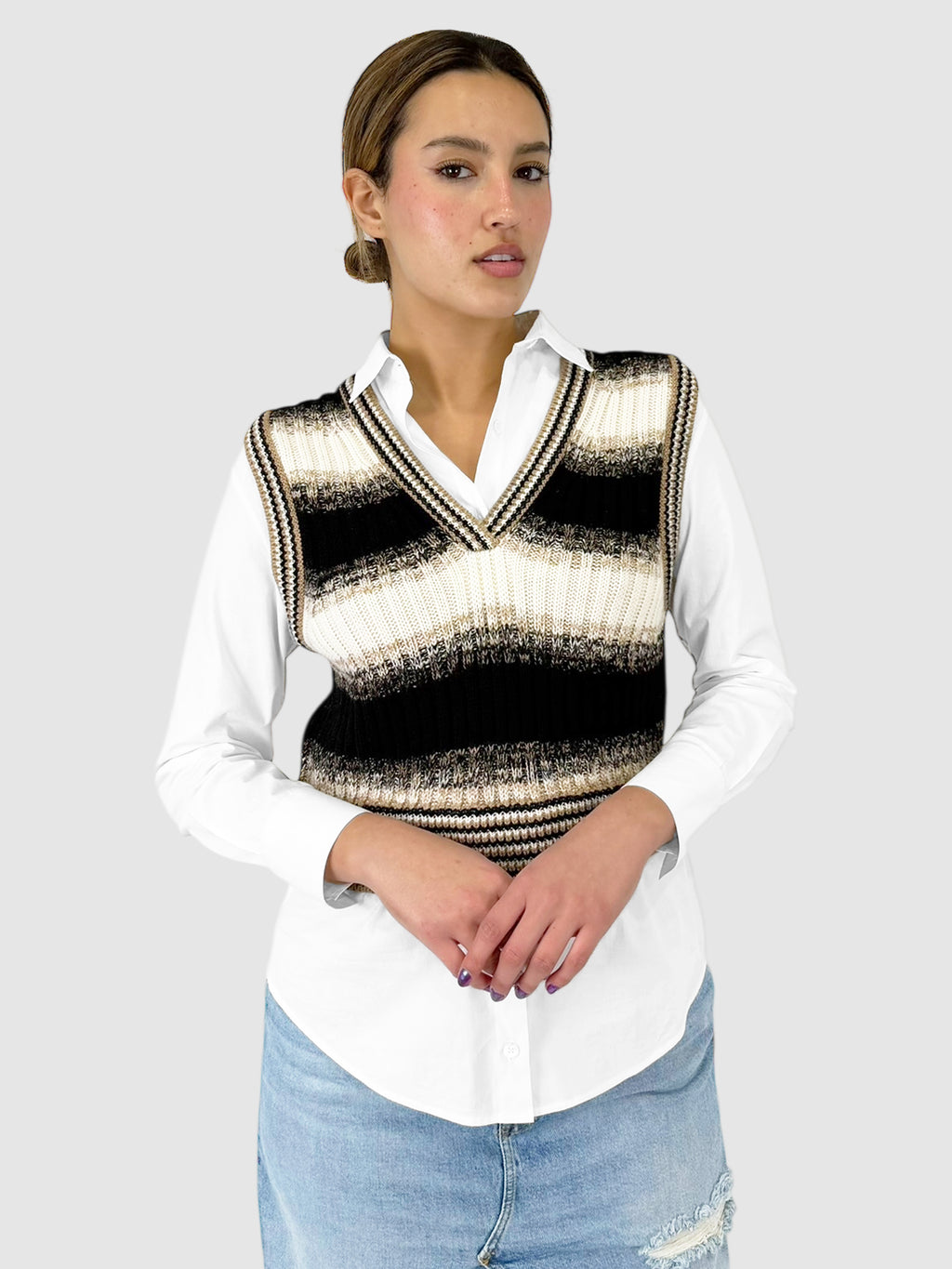 Spear Mixed-Media Top